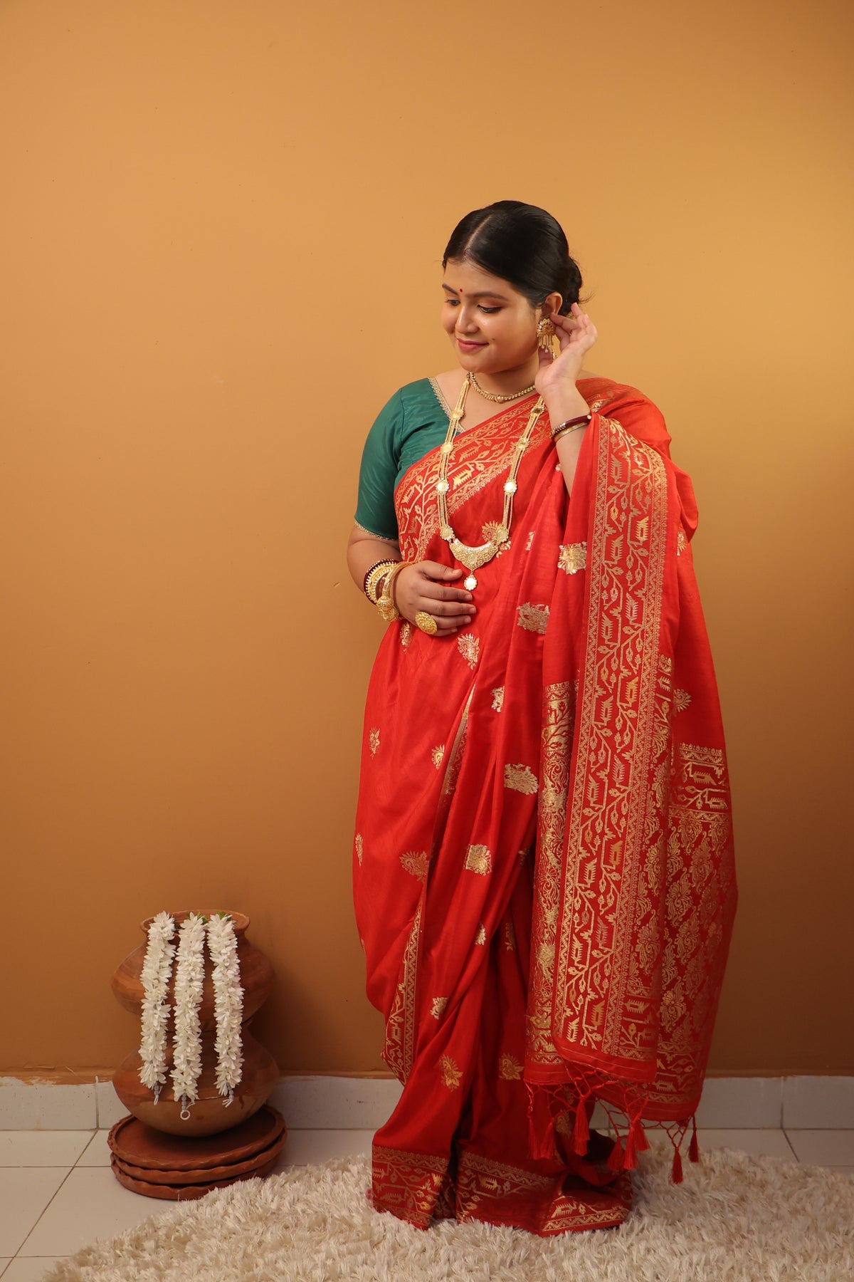 Aadhya Red Banarasi Silk Saree