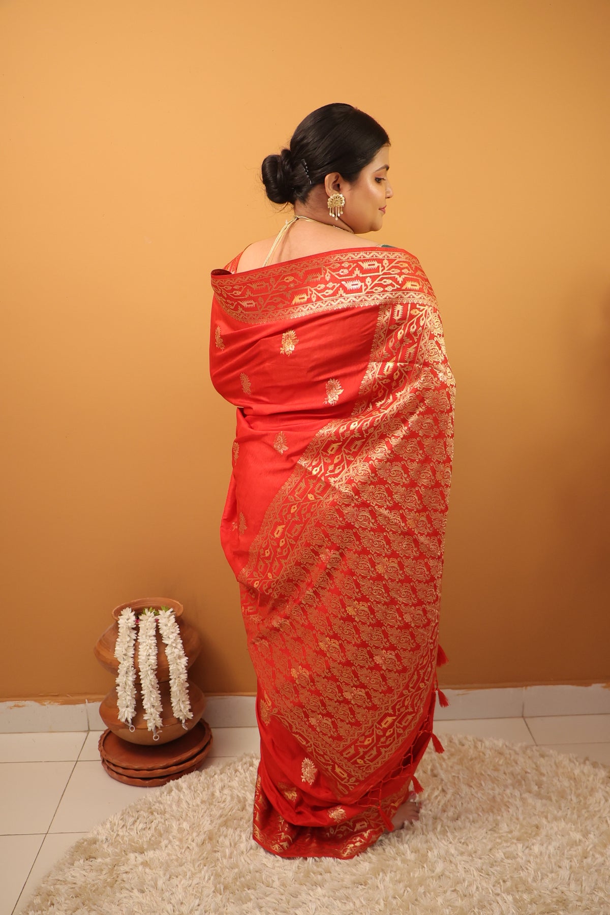 Aadhya Red Banarasi Silk Saree