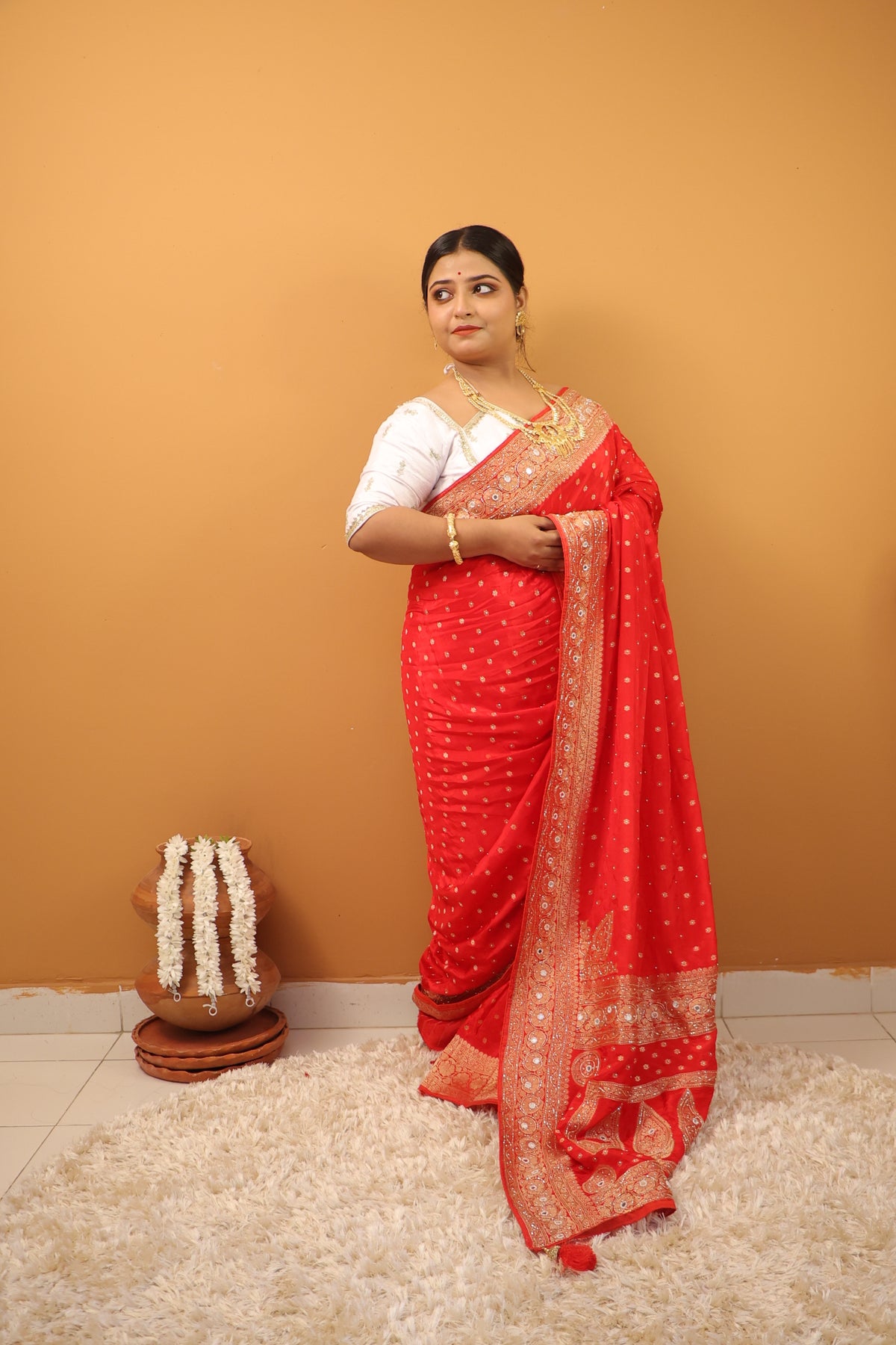 Kanakprabha Muga Zardousi Sareee