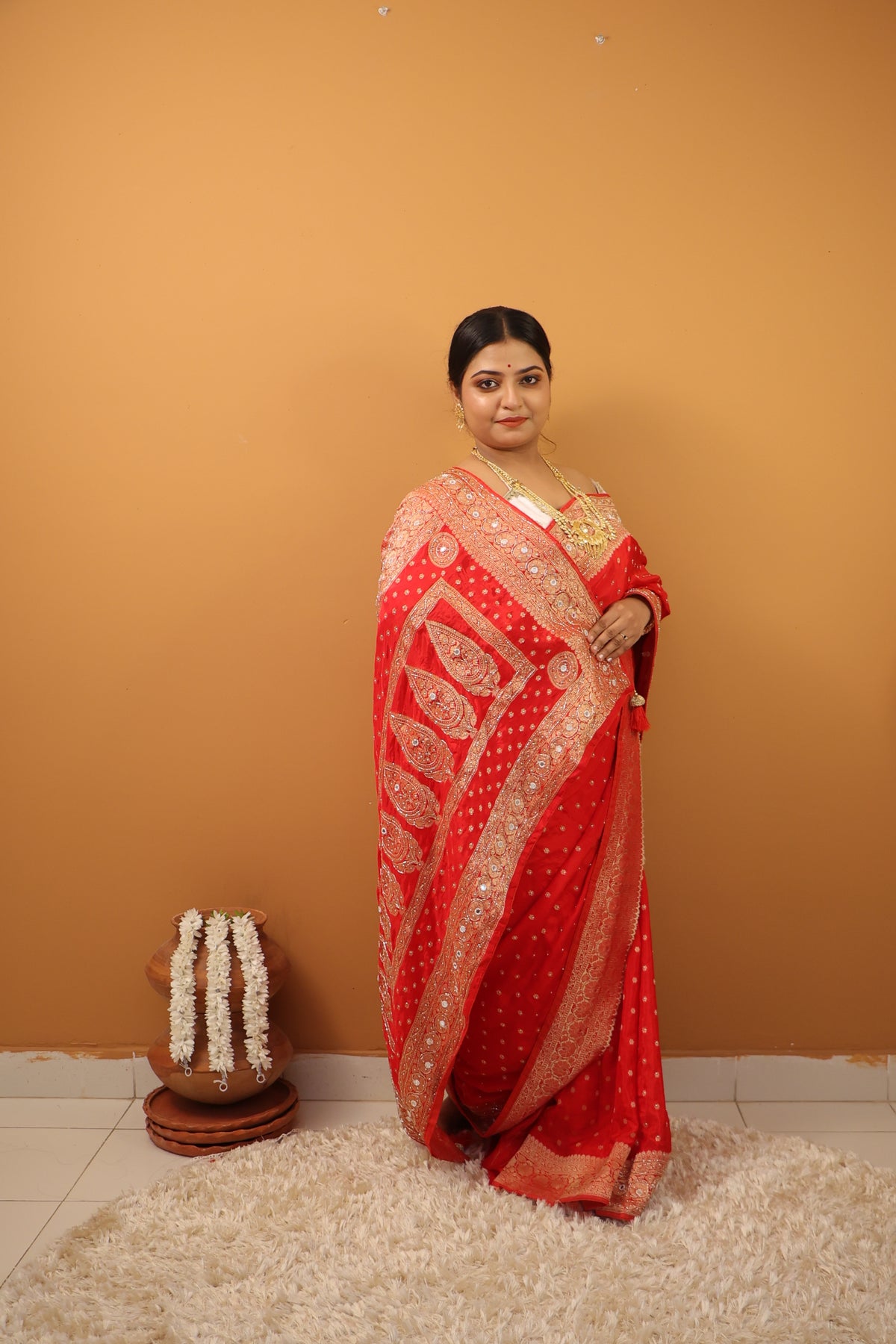 Kanakprabha Muga Zardousi Sareee