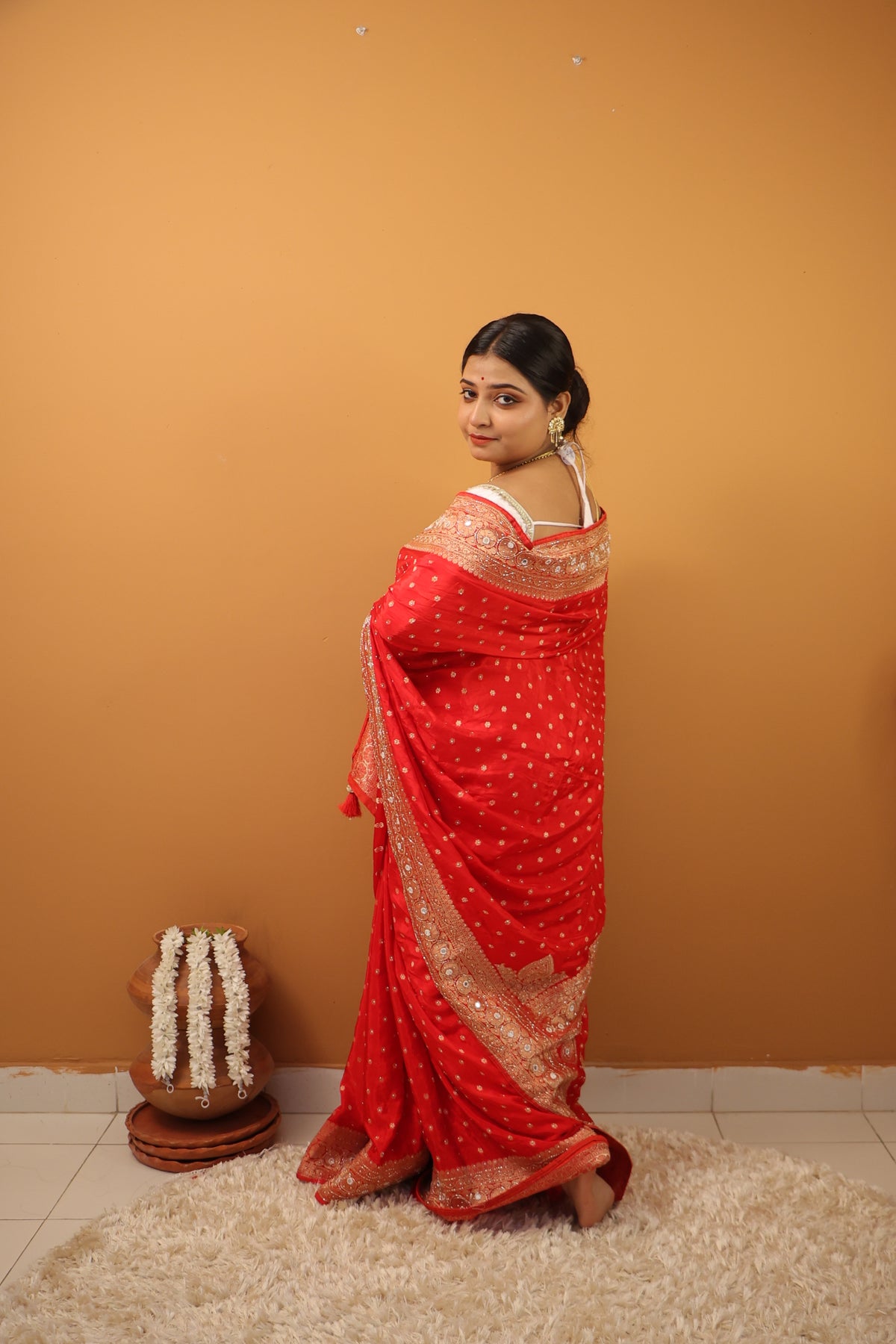 Kanakprabha Muga Zardousi Sareee