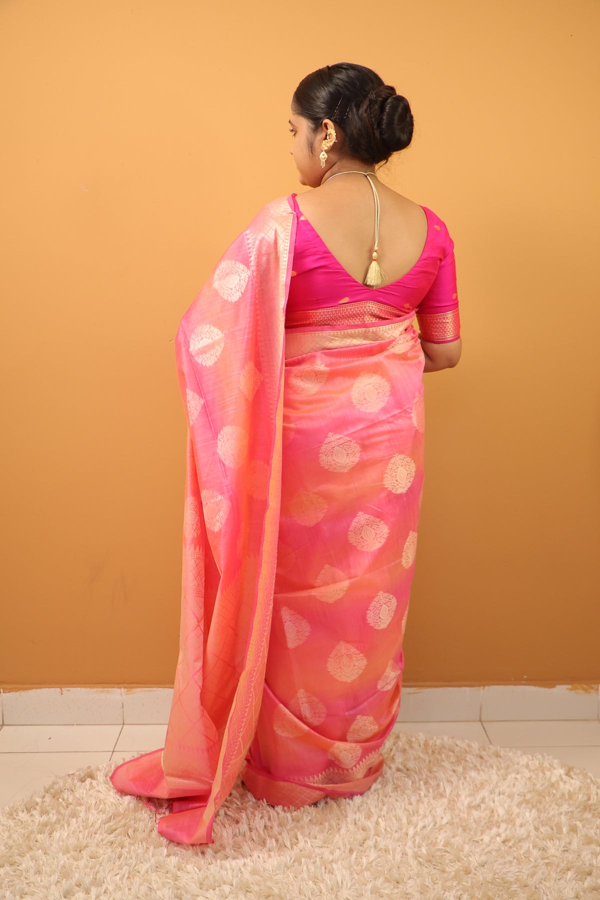 Rani Pink Tussar Saree