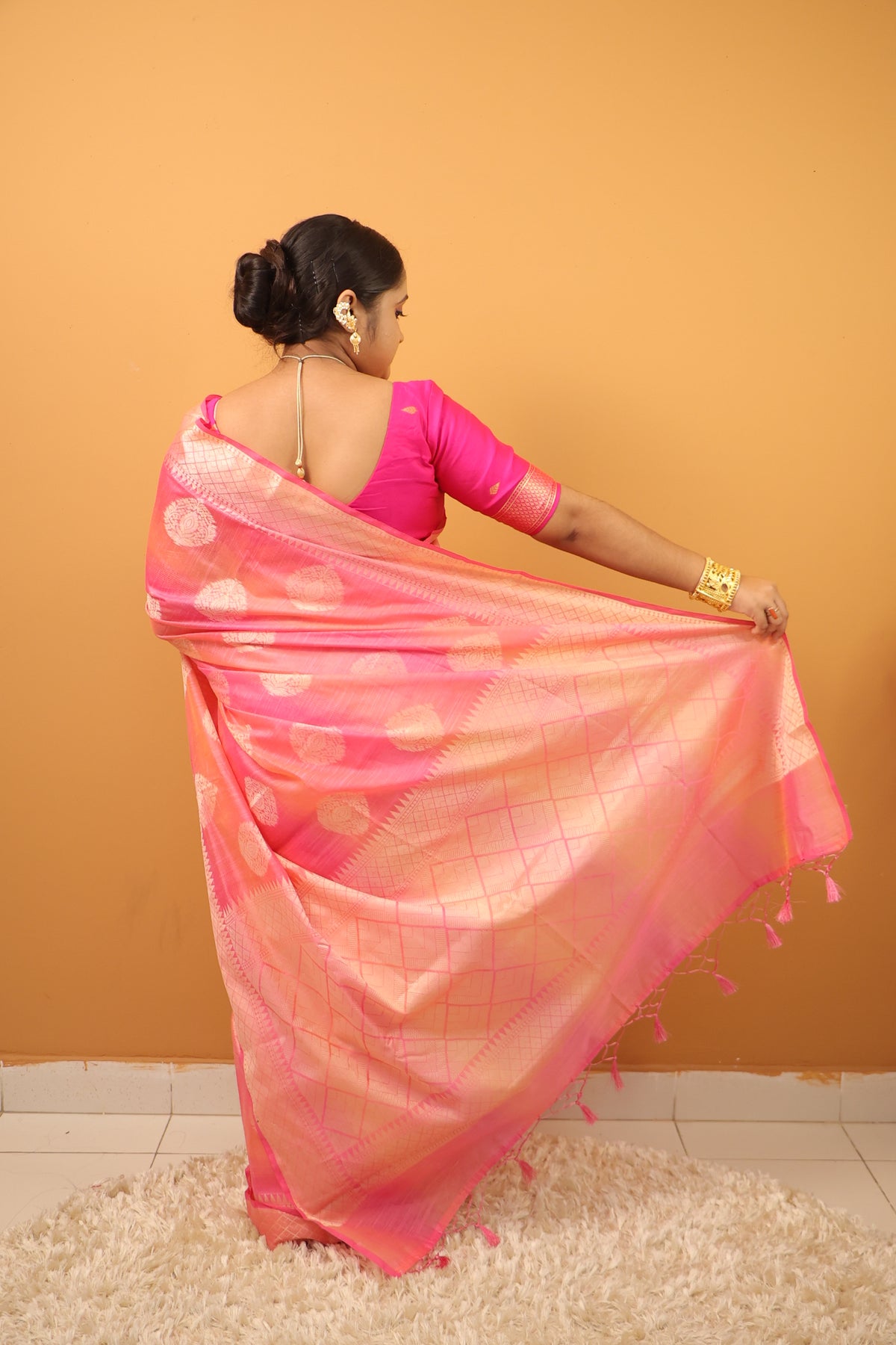 Rani Pink Tussar Saree