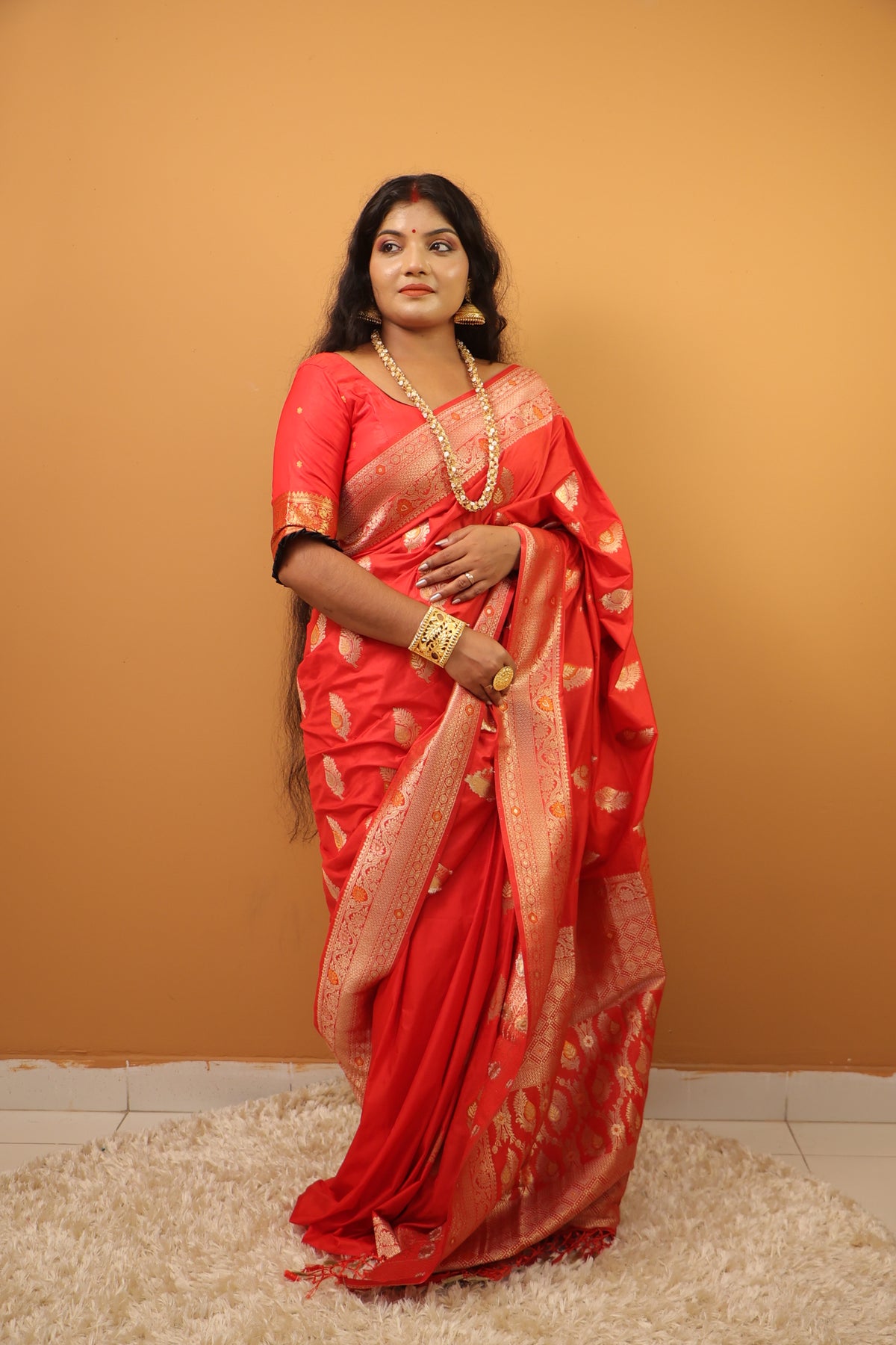 Raktakarabi Royal Muga Silk Saree