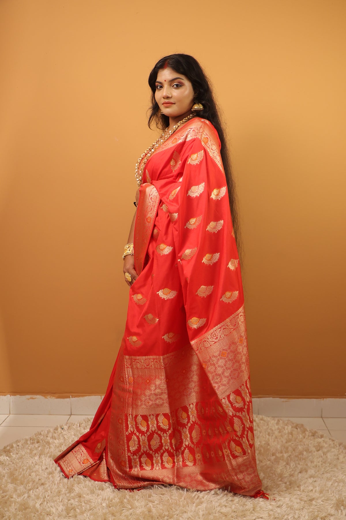 Raktakarabi Royal Muga Silk Saree