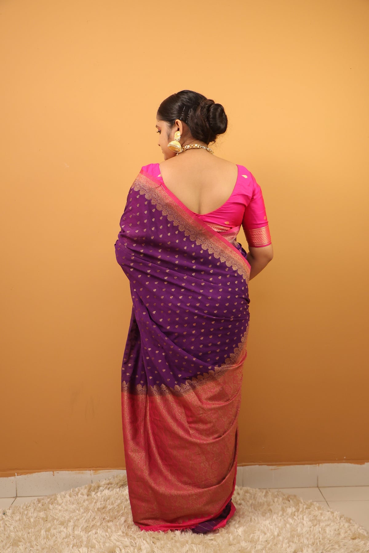 Purple Khaddi Benarasi saree