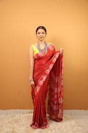 Red Modal Silk Saree