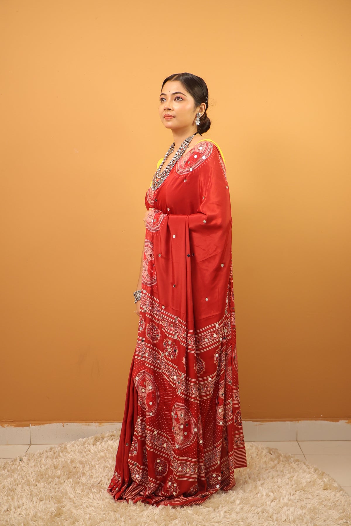 Red Modal Silk Saree
