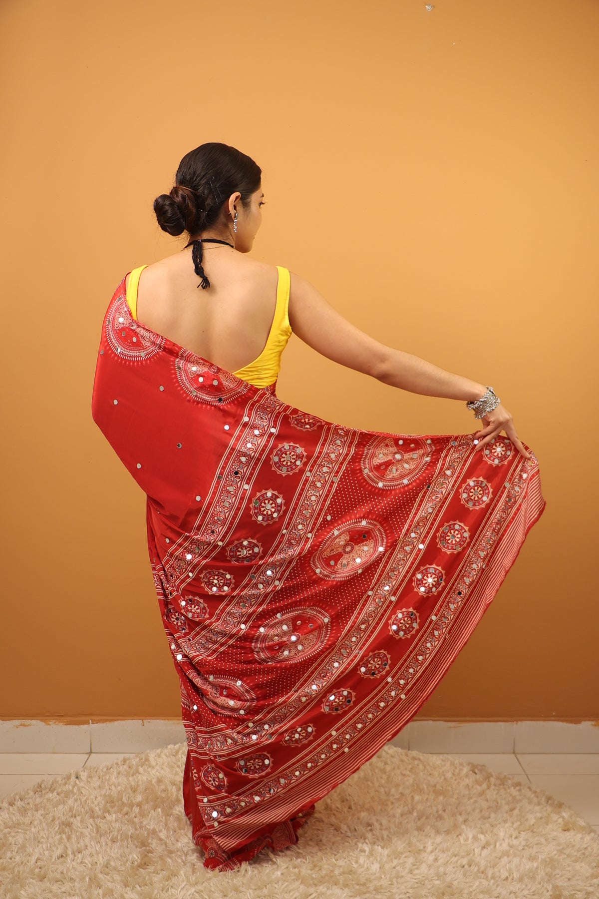 Red Modal Silk Saree