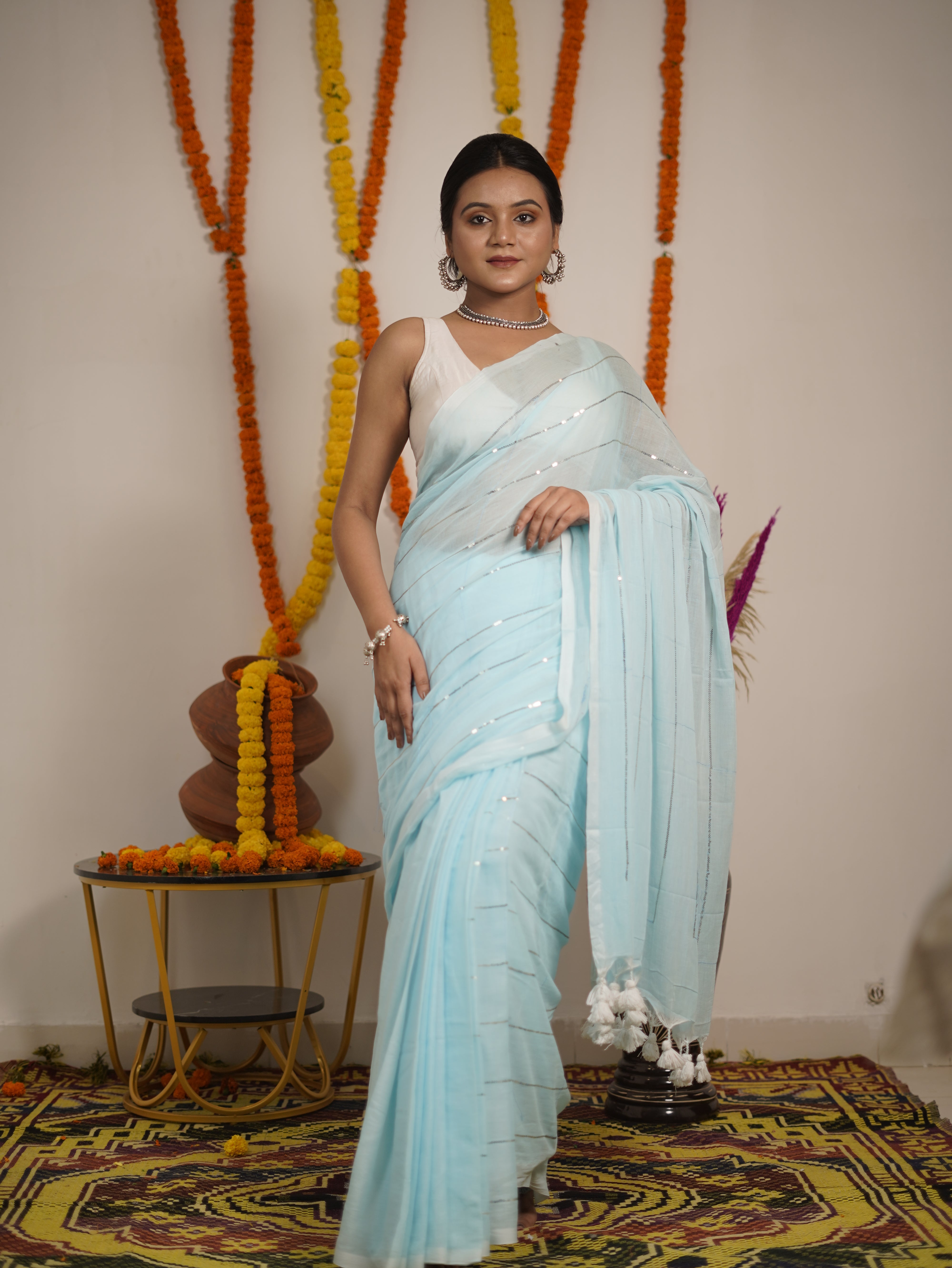 Bramhacharini Pure Mul Cotton Saree