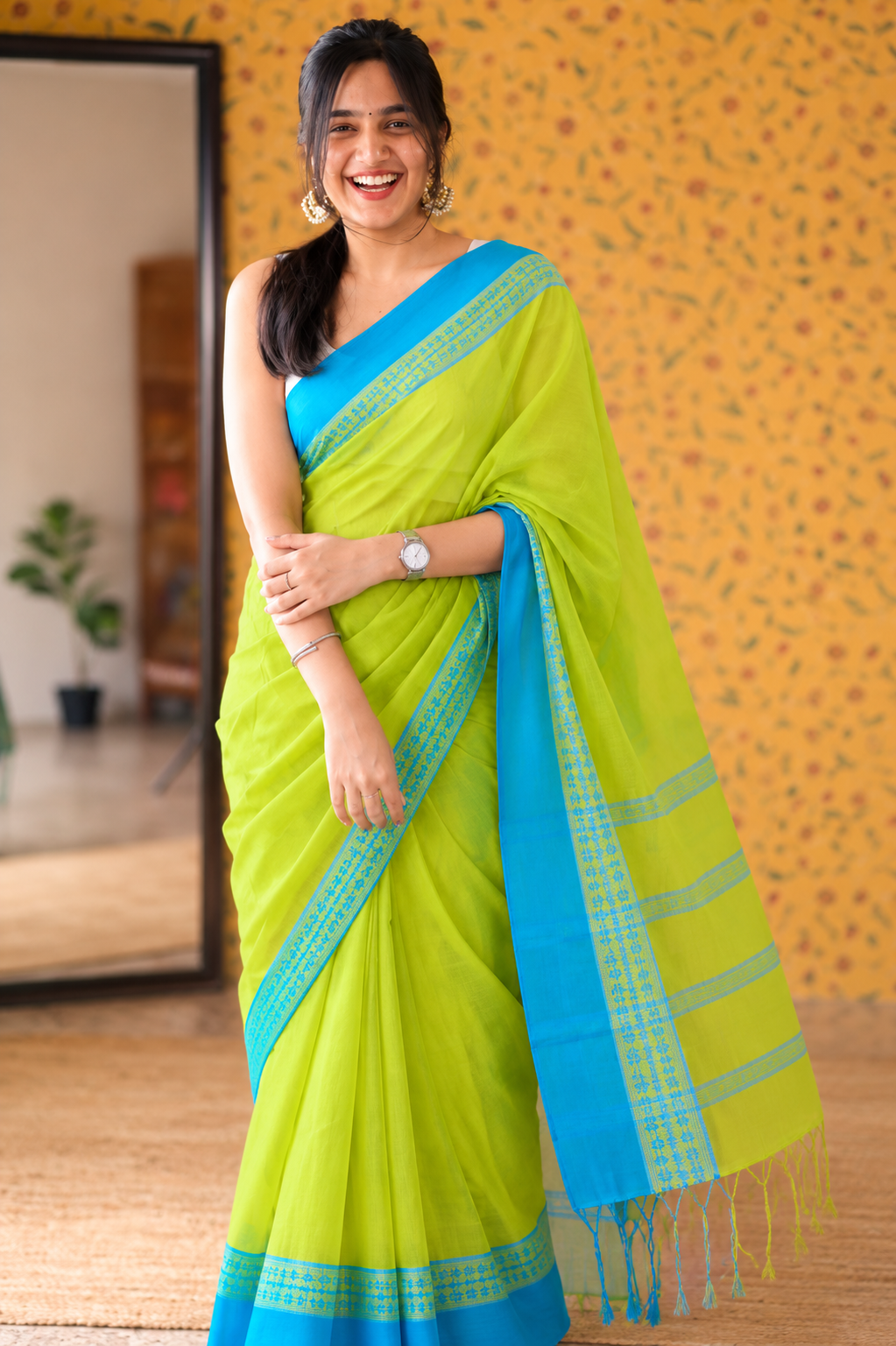 Naba Patrika pure mull cotton  saree