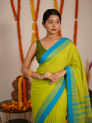 Naba Patrika pure mull cotton  saree - Threads Of Bengal
