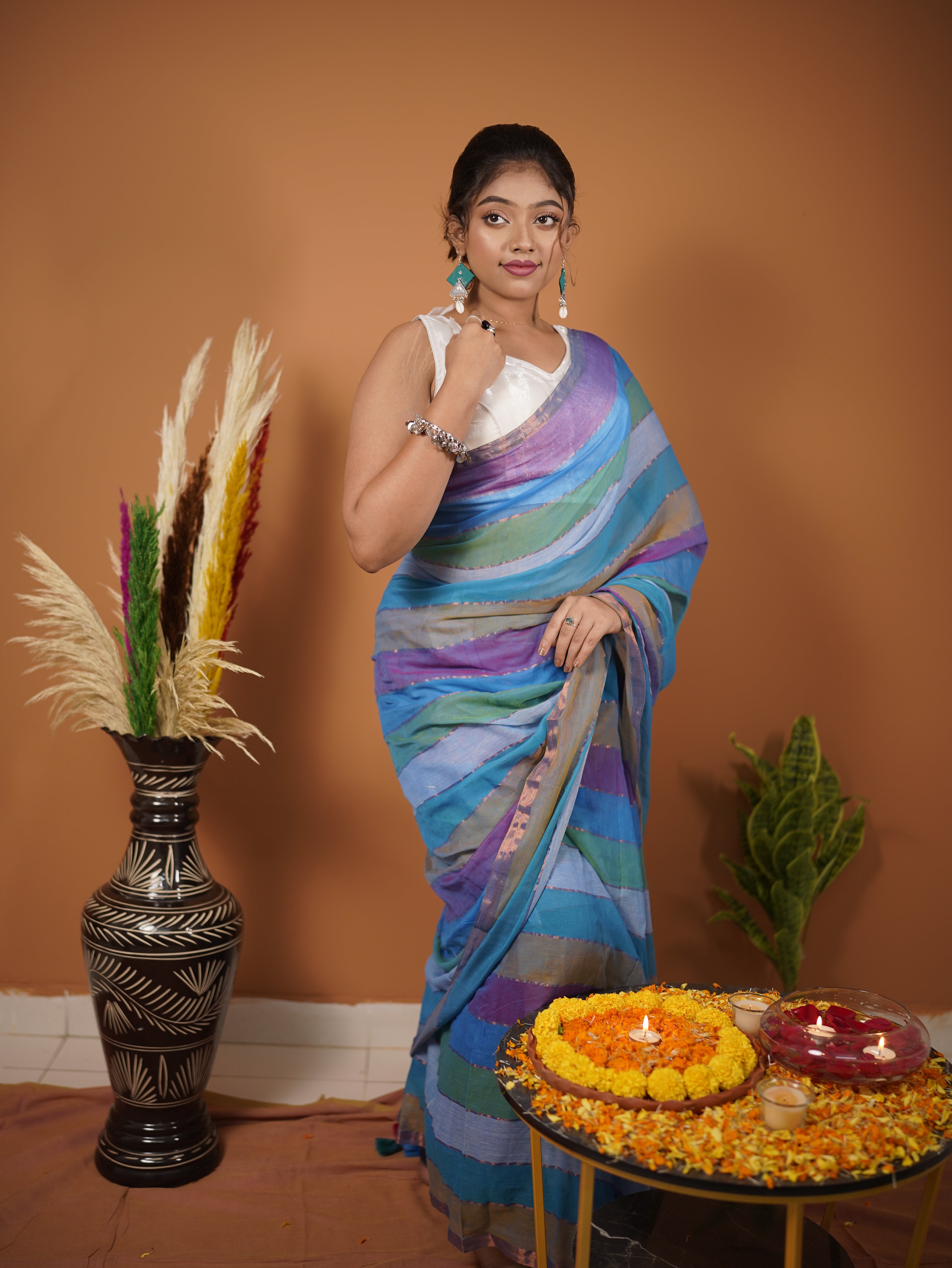 Adhira Pure Mul Cotton Saree