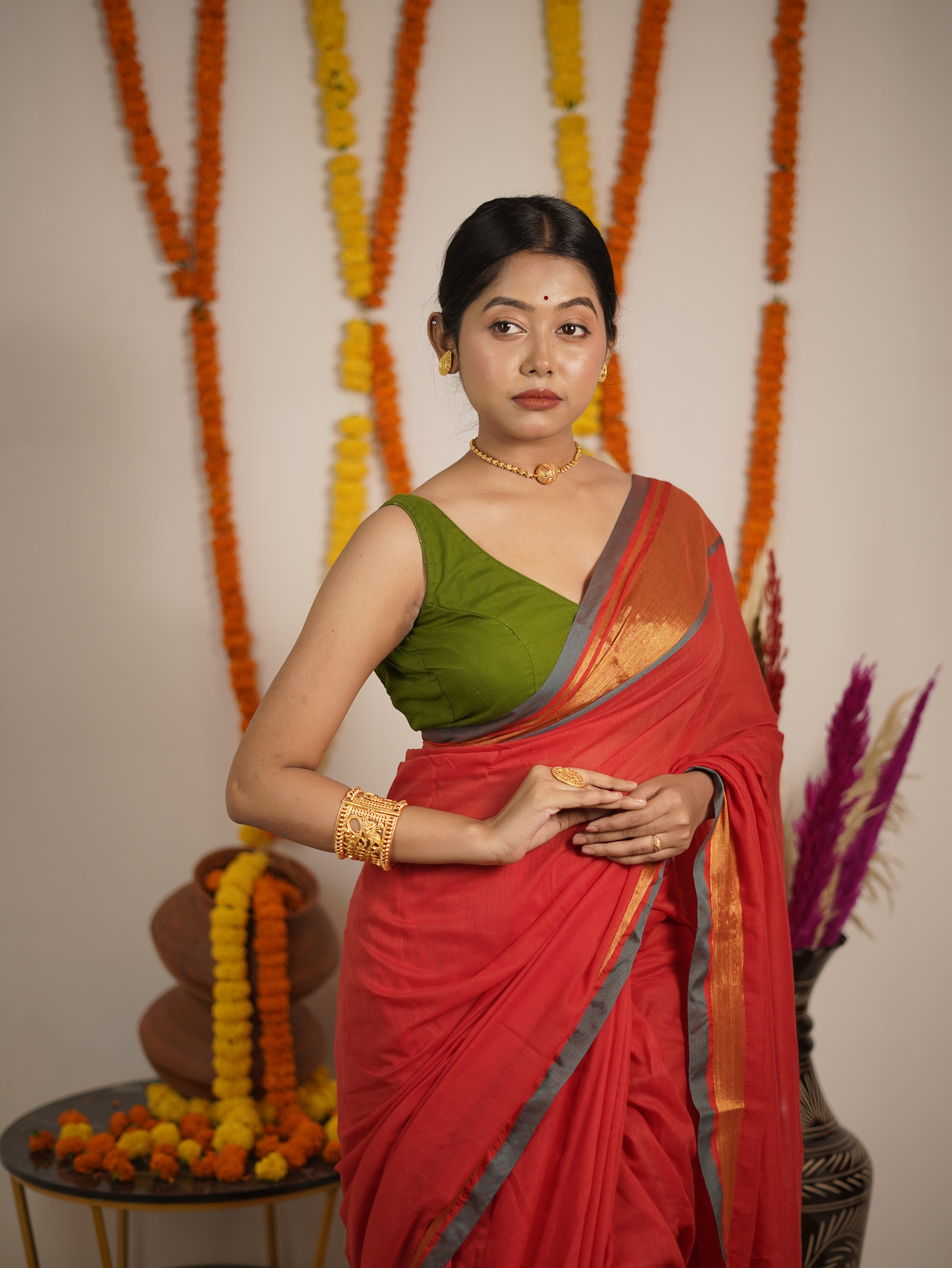 Annapurna Pure Mul Cotton Saree