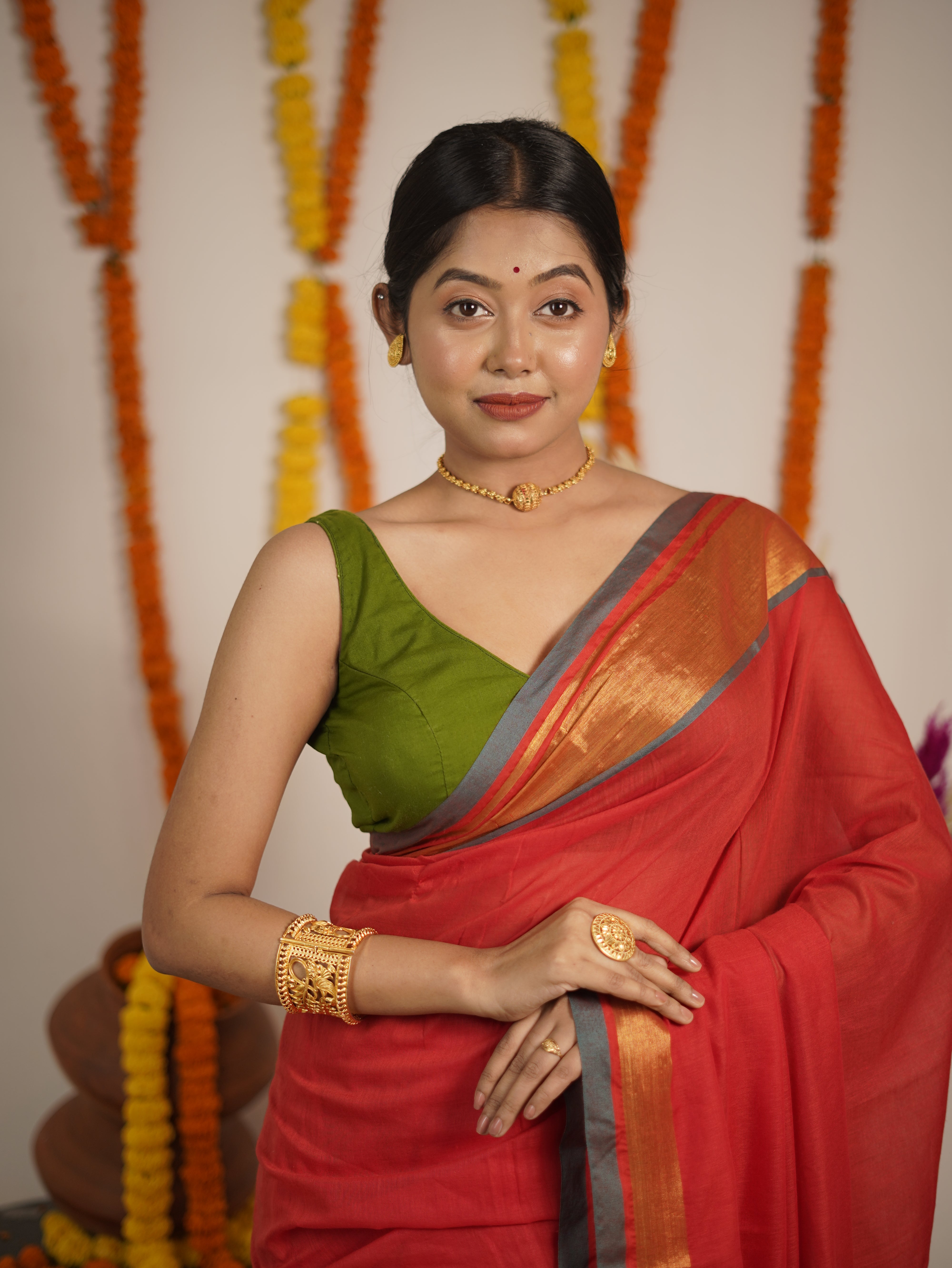 Annapurna Pure Mul Cotton Saree