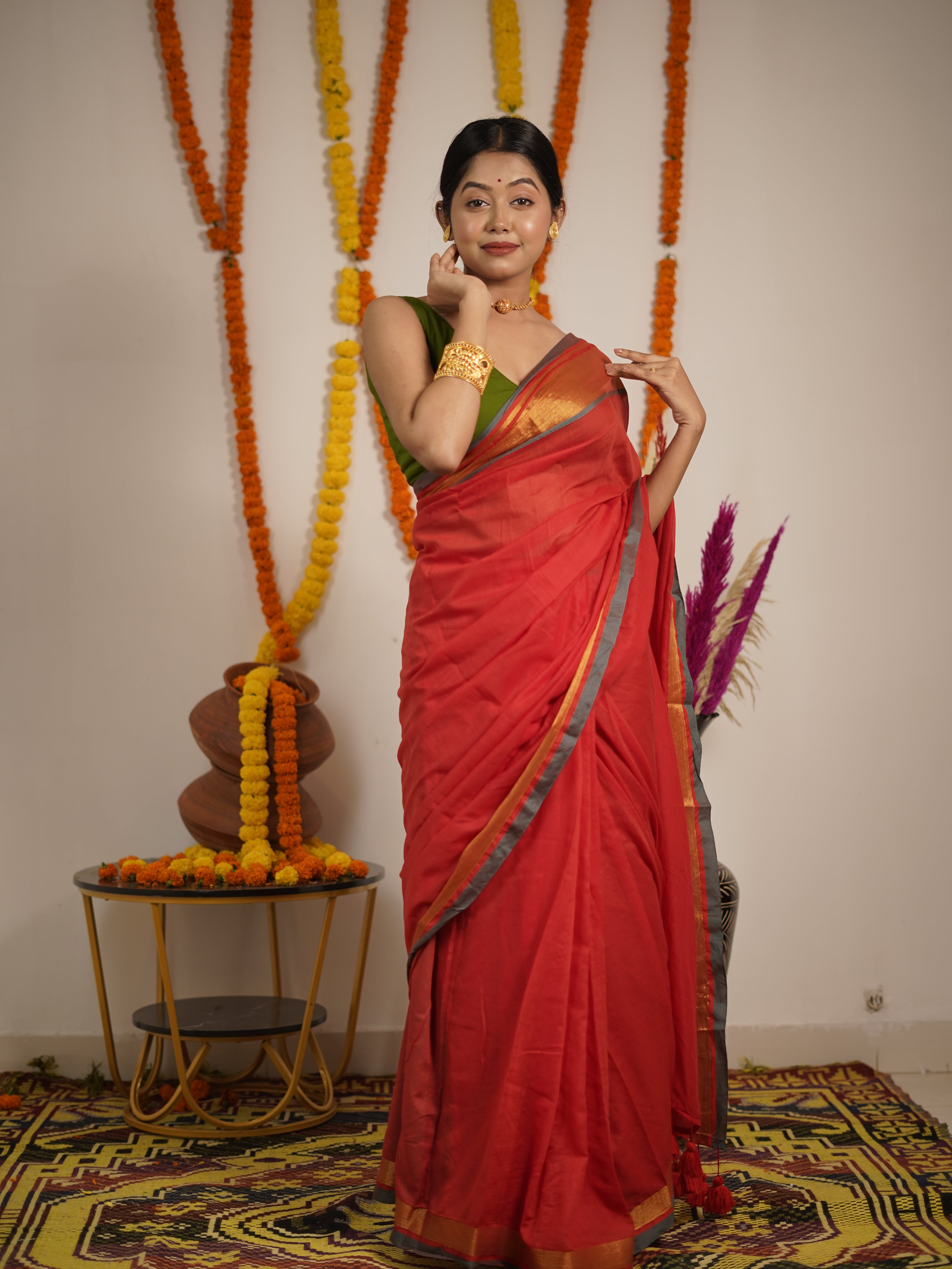 Annapurna Pure Mul Cotton Saree