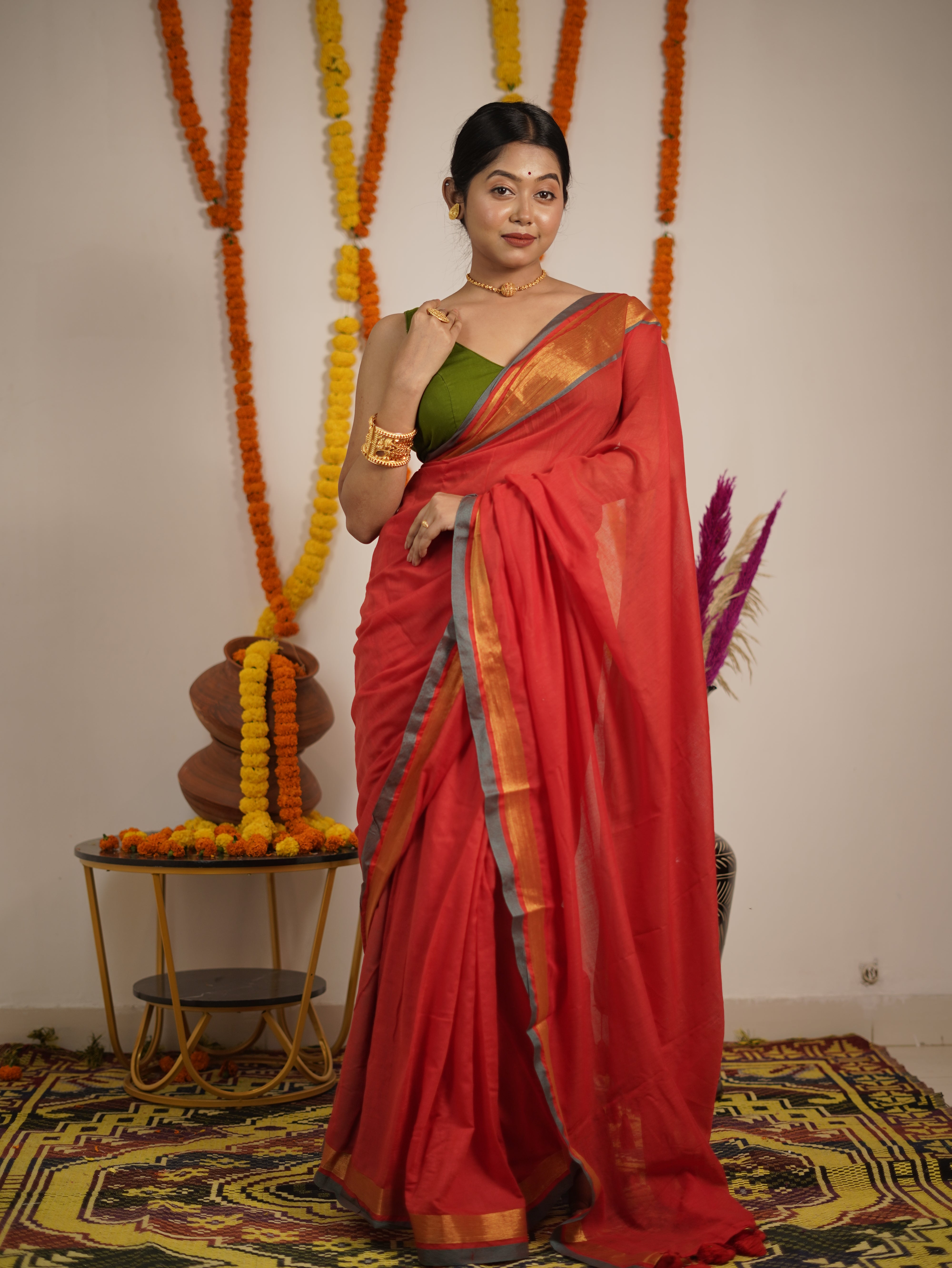 Annapurna Pure Mul Cotton Saree