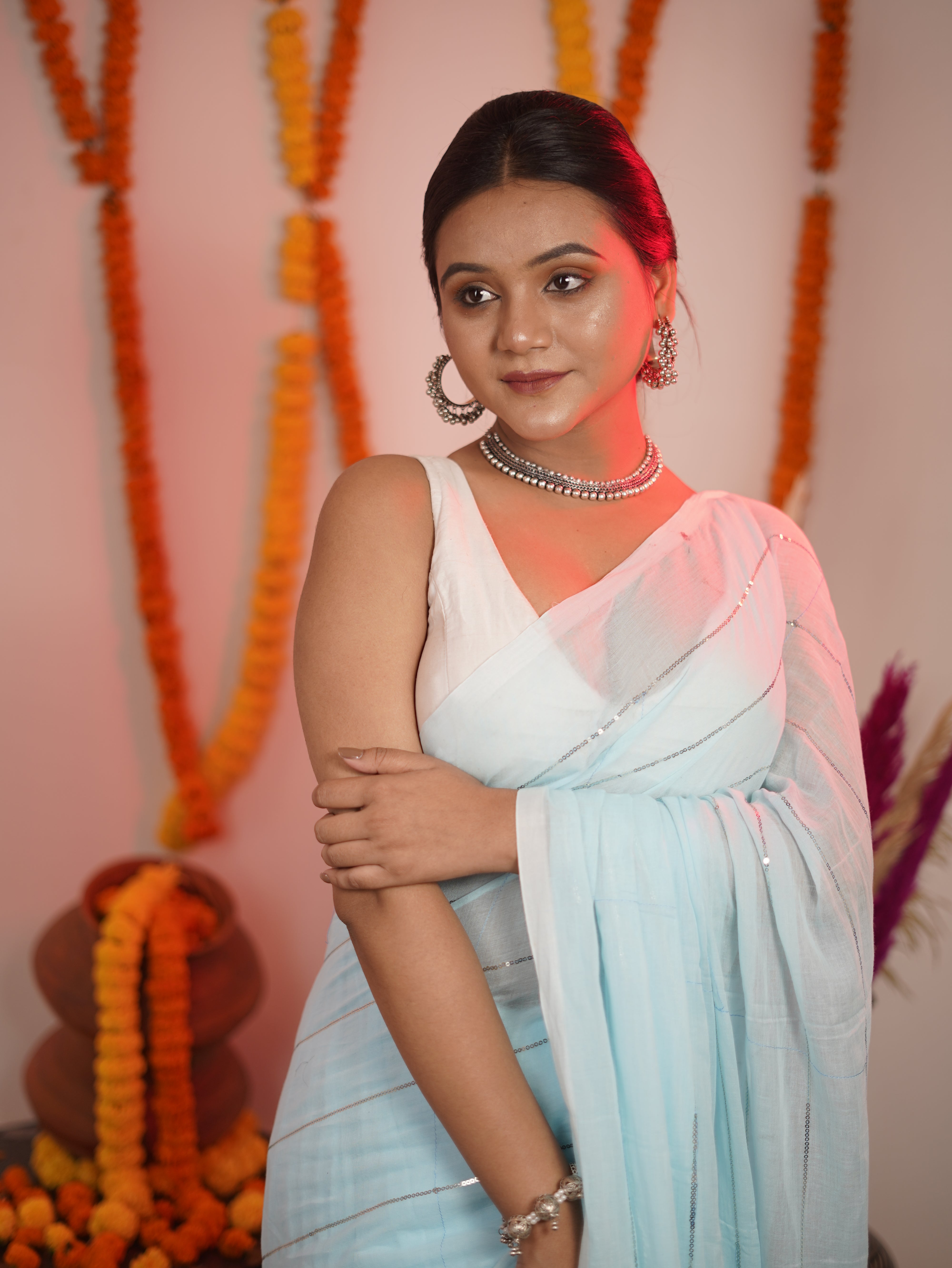 Bramhacharini Pure Mul Cotton Saree