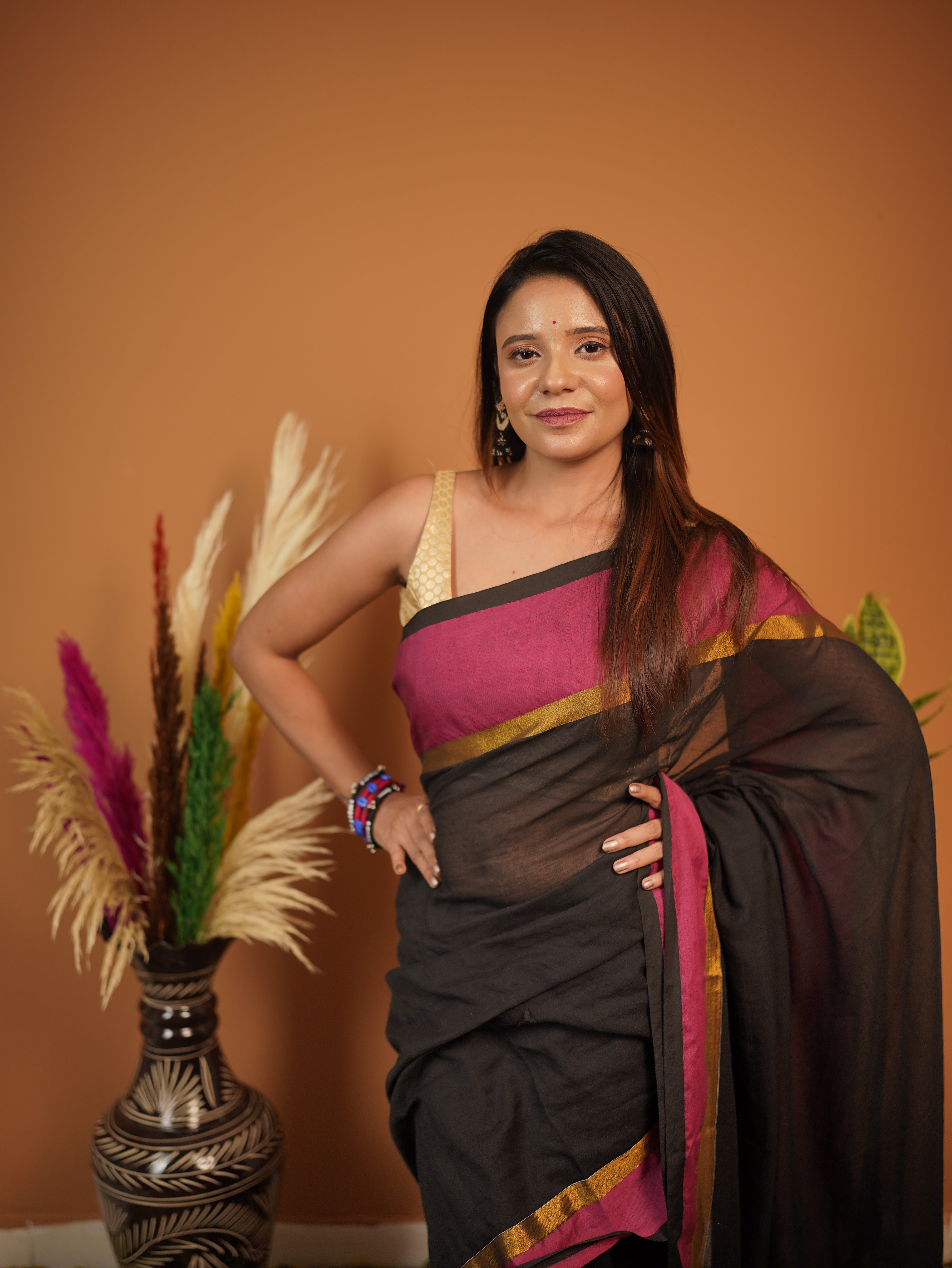 Nisha Pure mul cotton saree