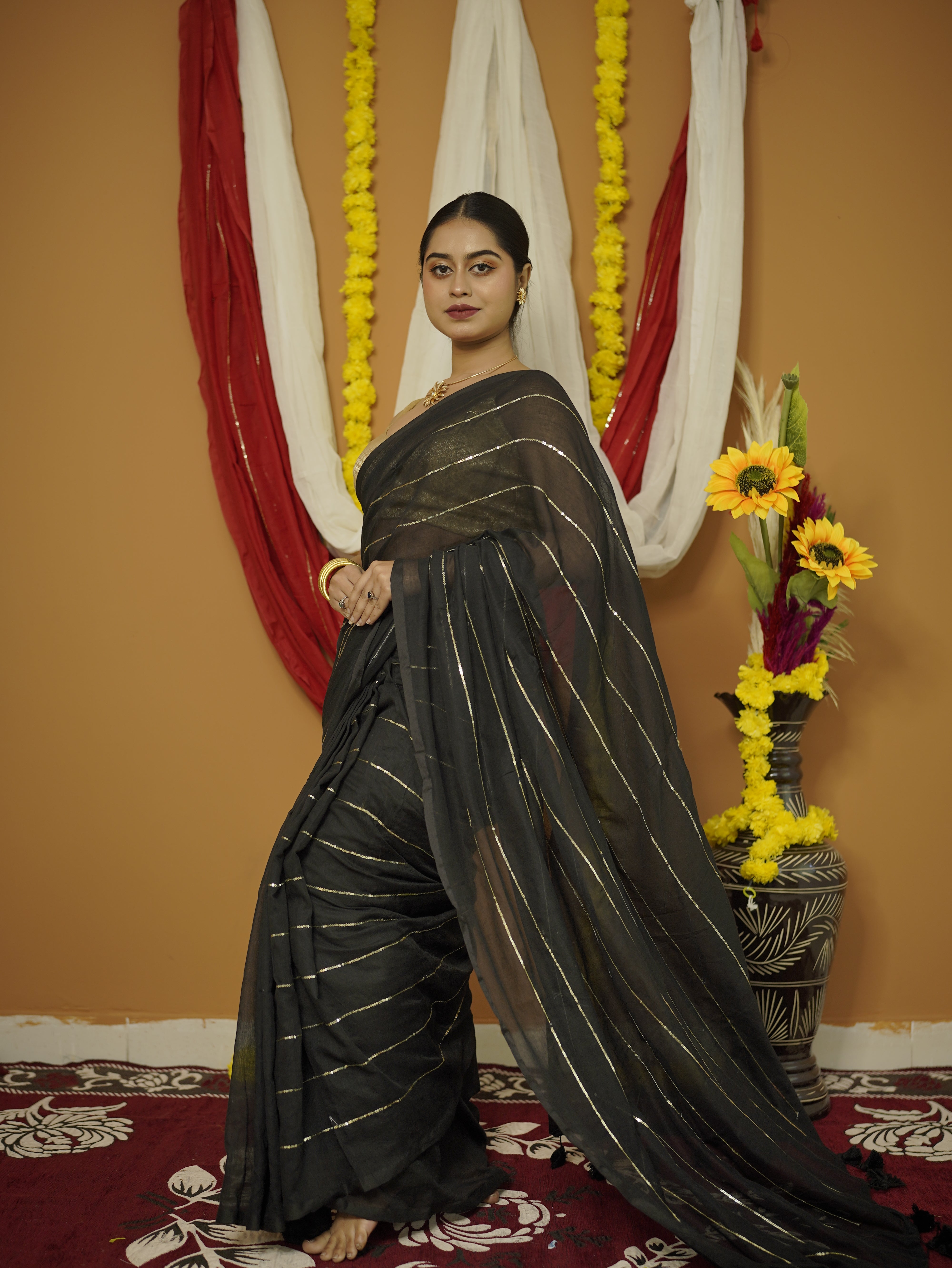 Shyama pure mul cotton saree