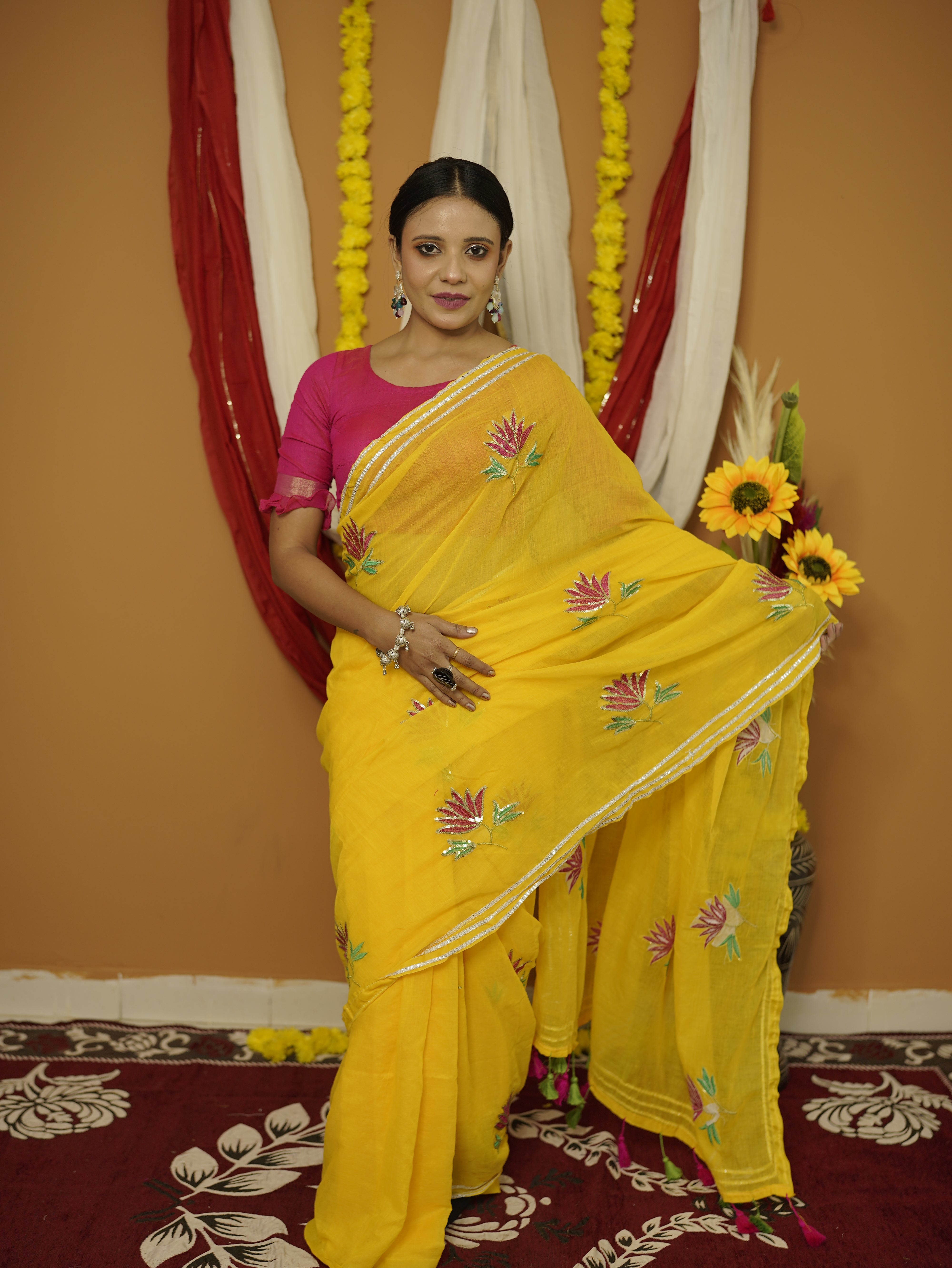 Saraswati pure mull cotton saree