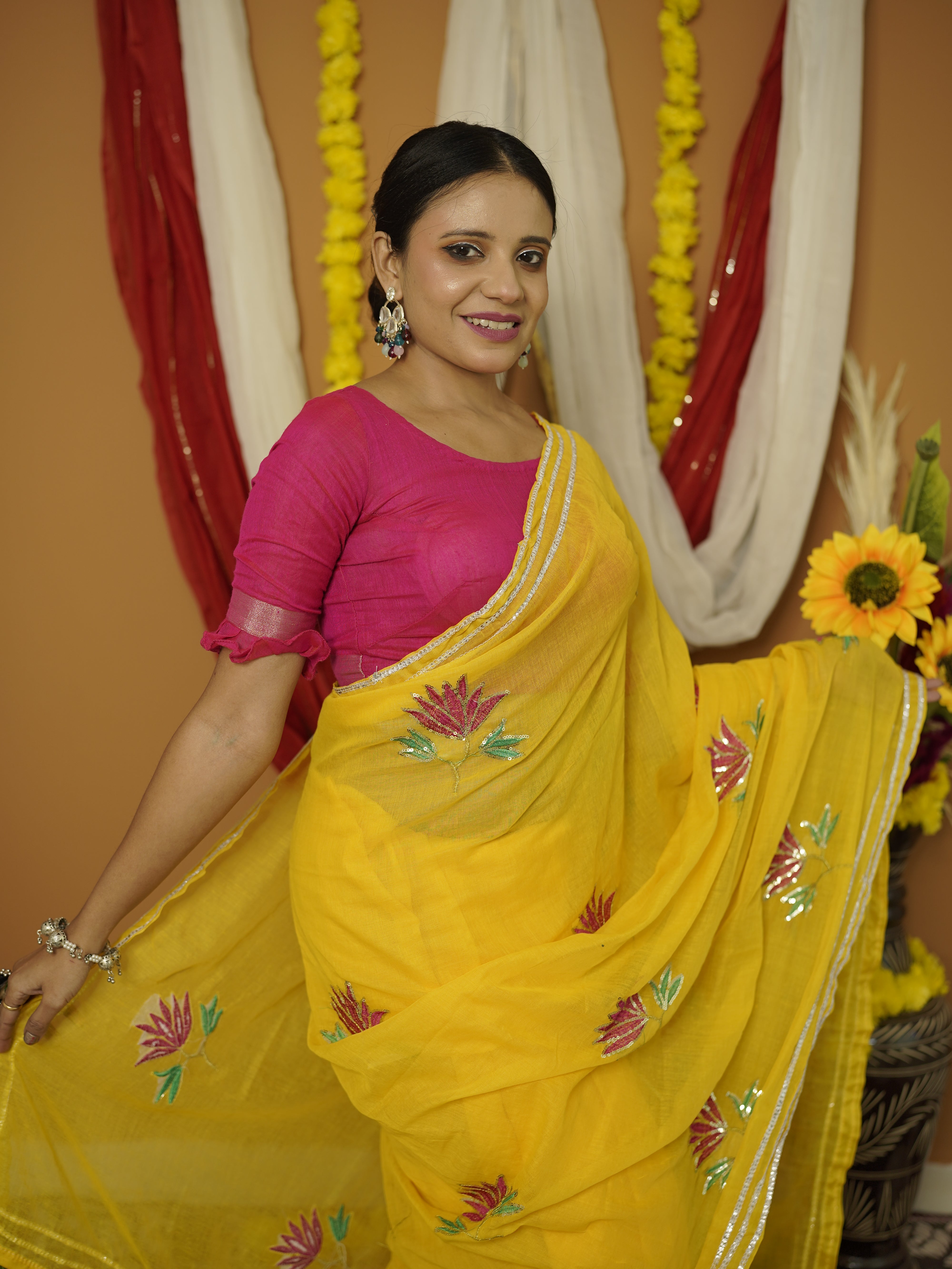 Saraswati pure mull cotton saree