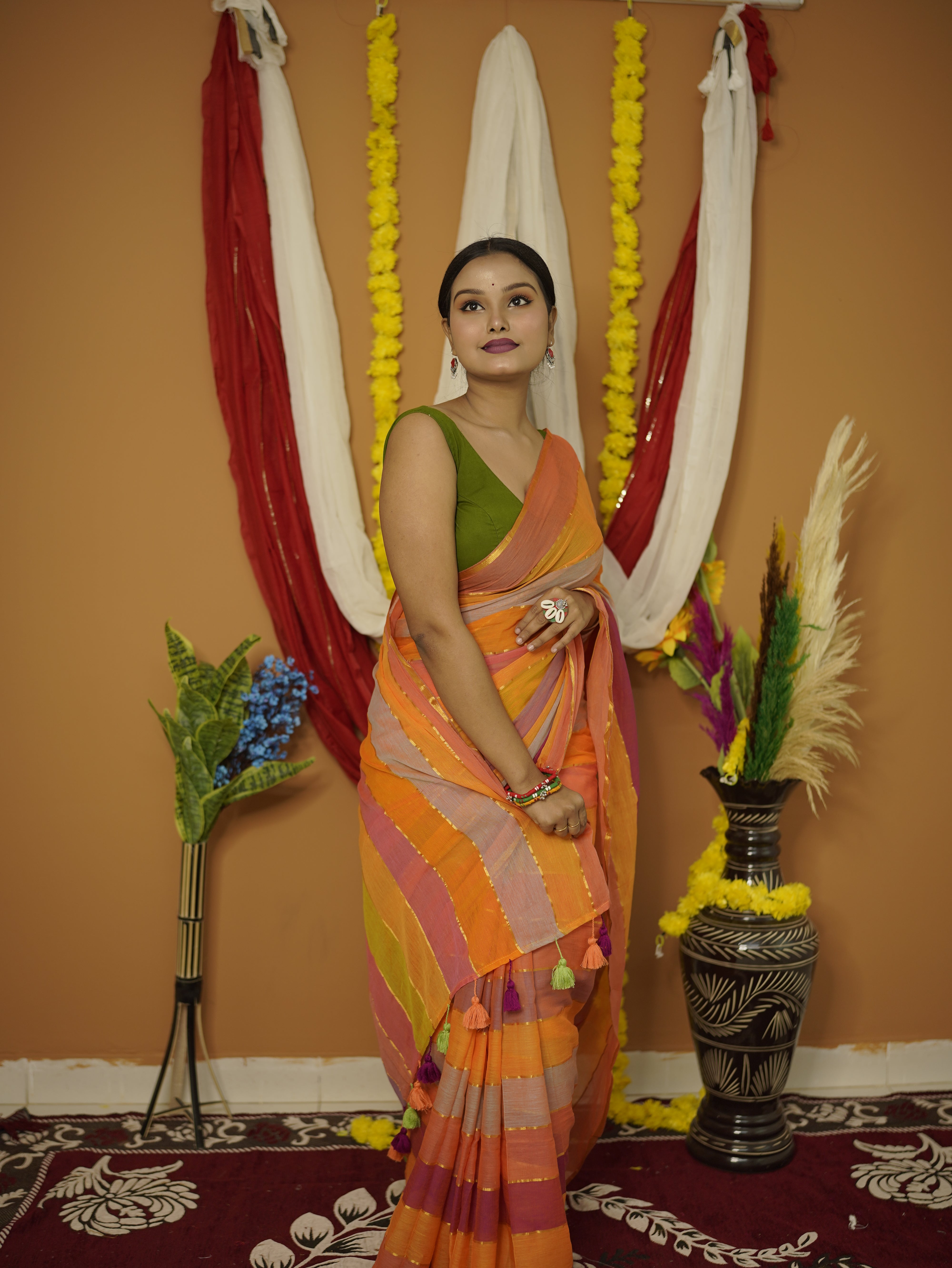 Usha pure mul cotton saree