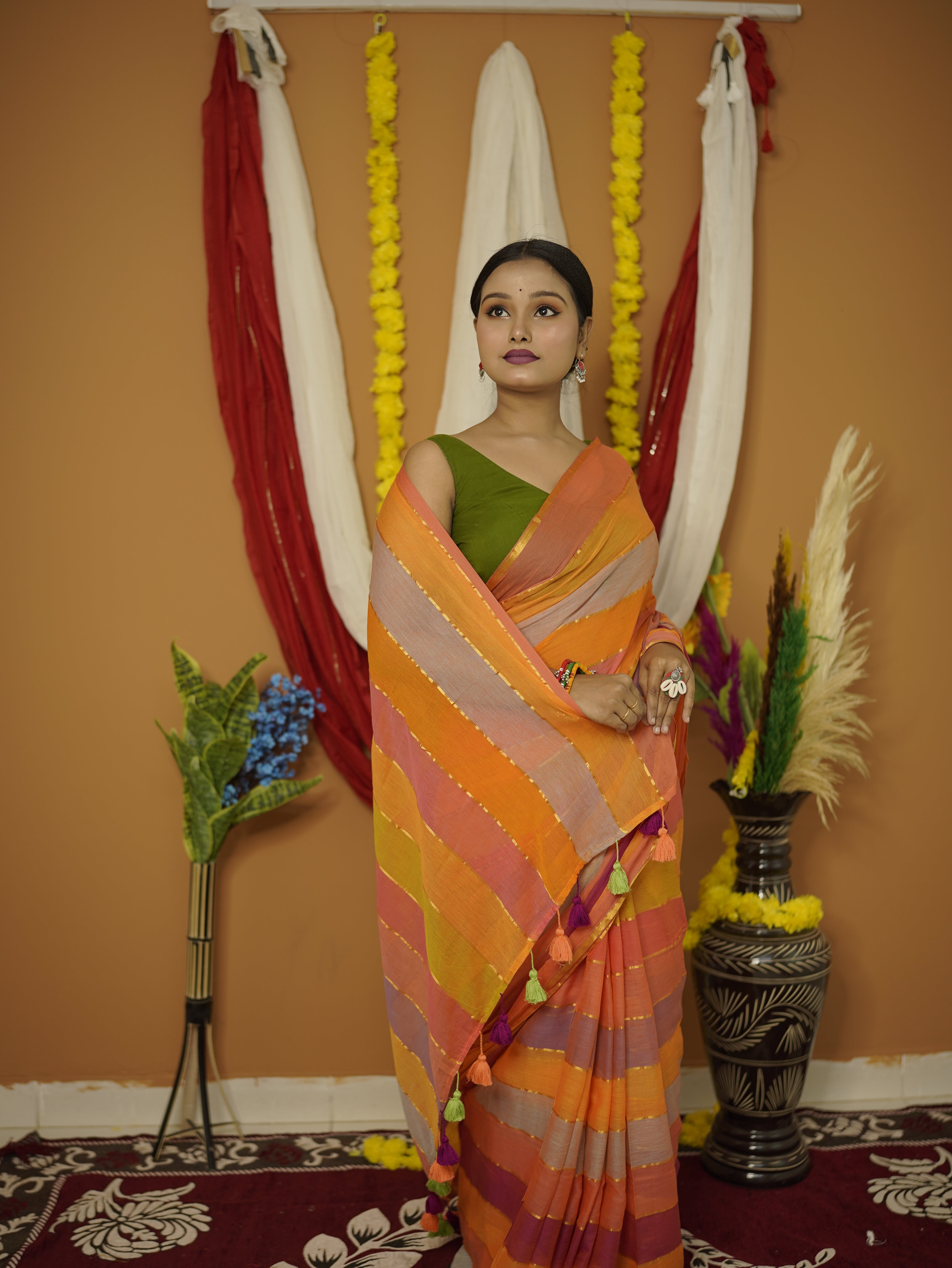 Usha pure mul cotton saree