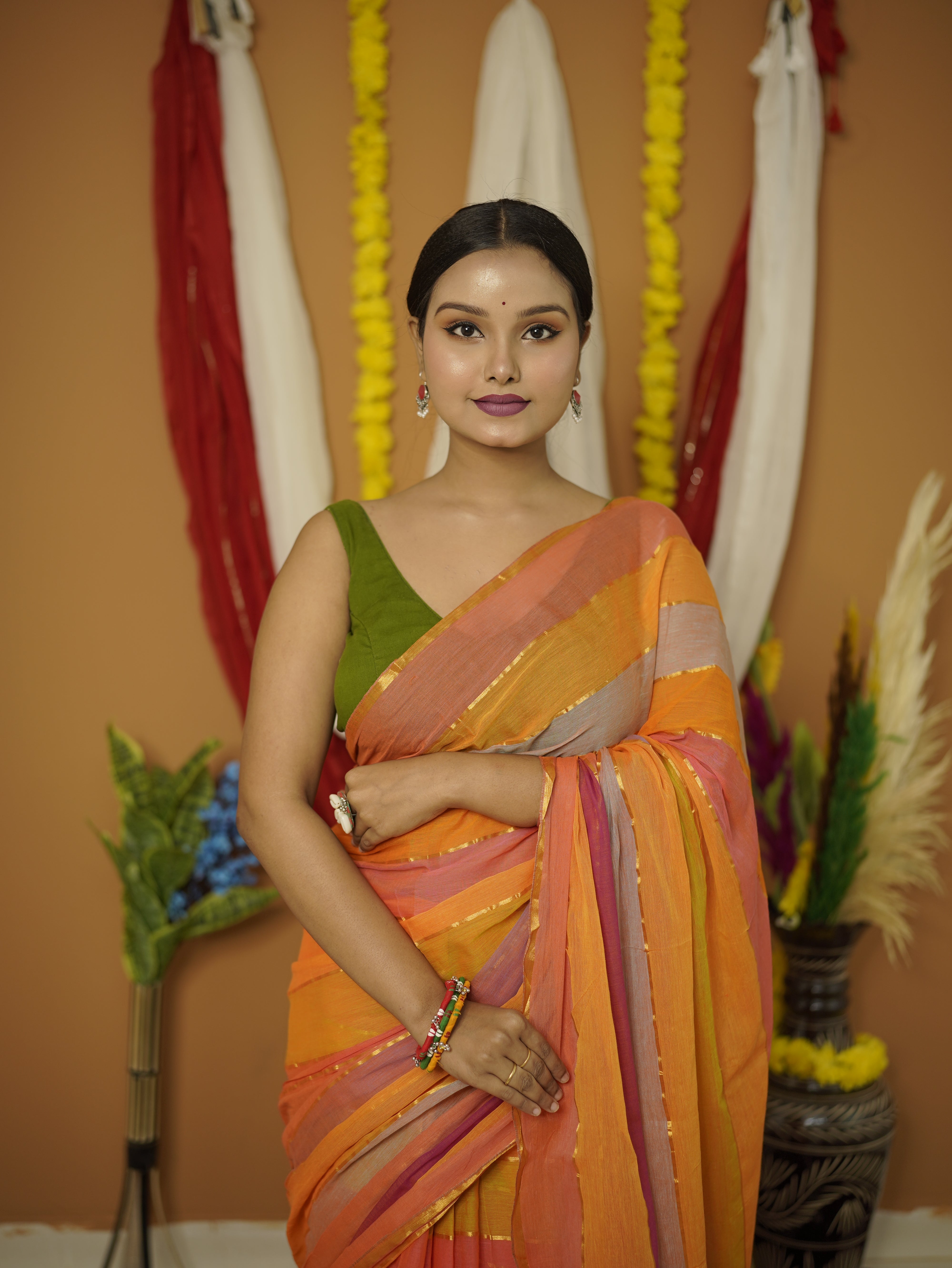 Usha pure mul cotton saree