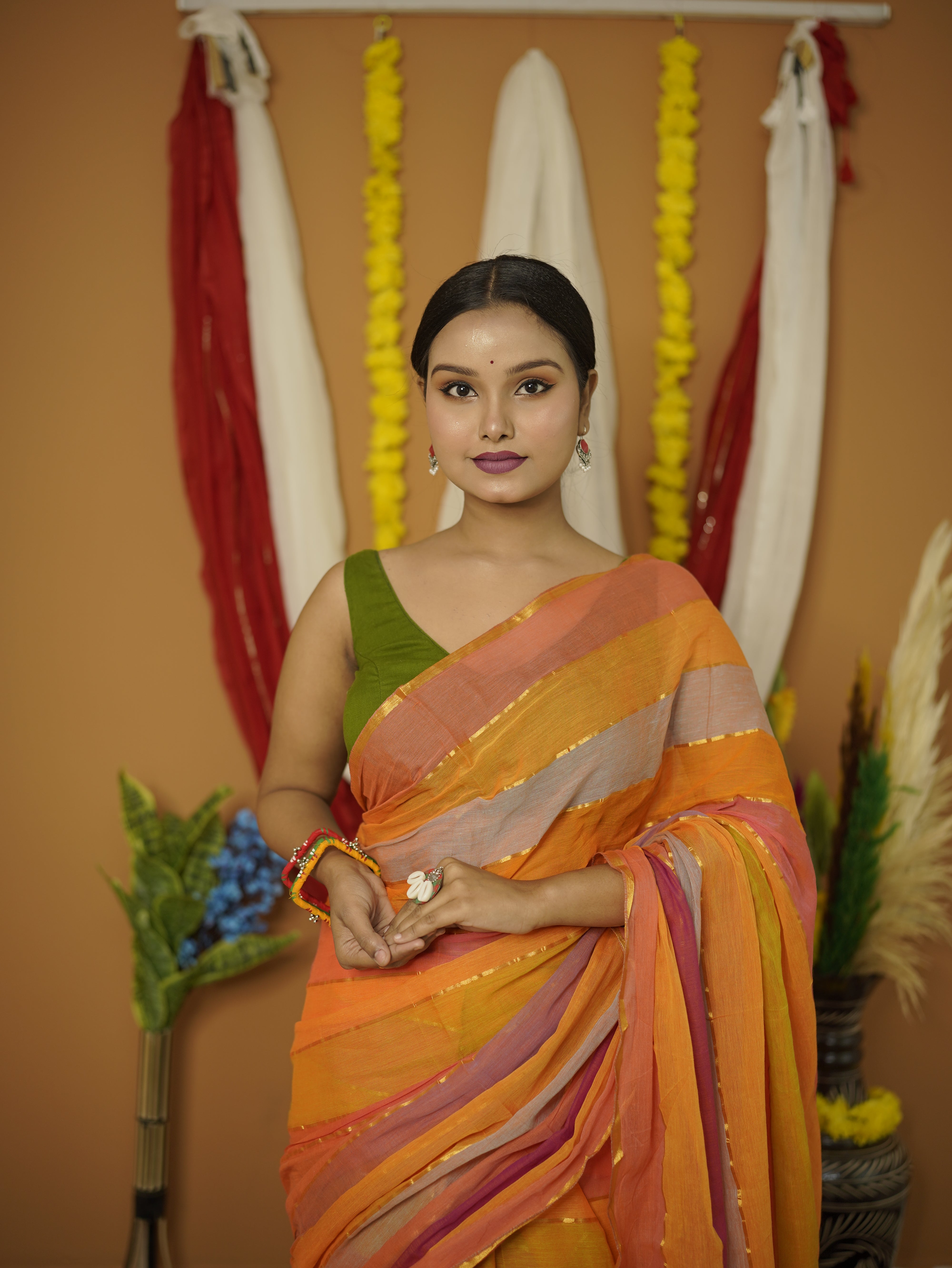 Usha pure mul cotton saree