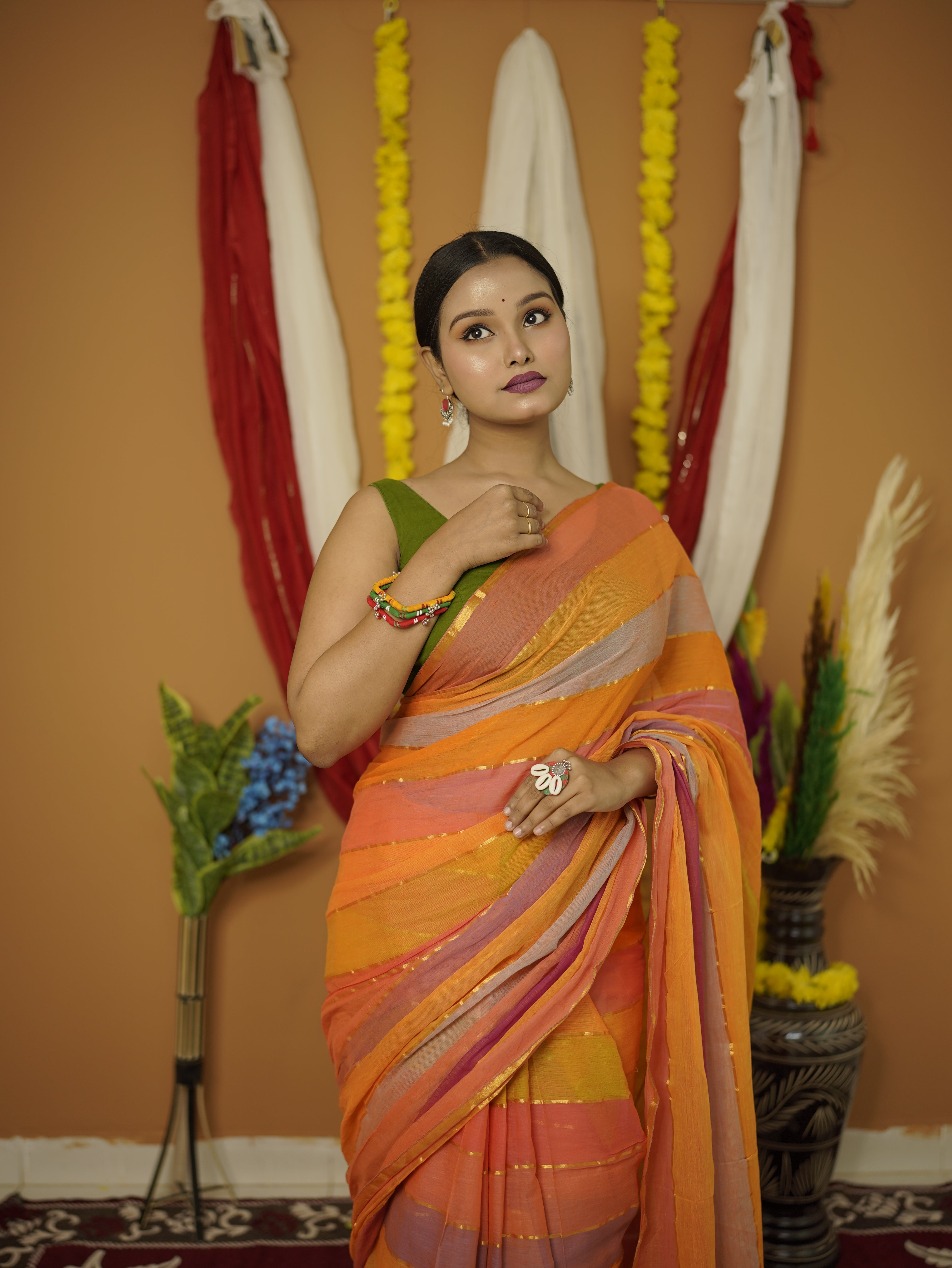 Usha pure mul cotton saree
