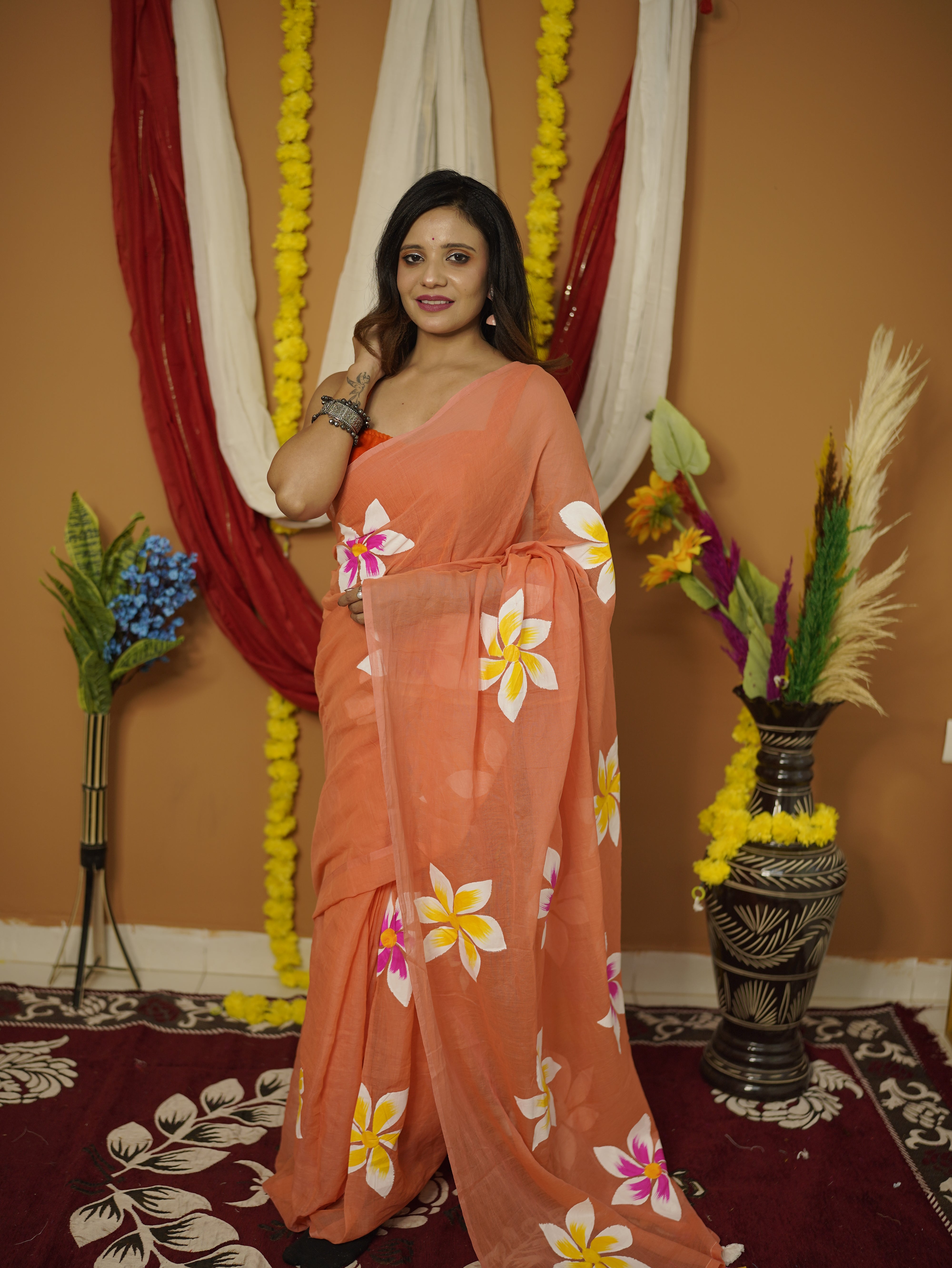 Kiran Pure Mul Cotton Saree