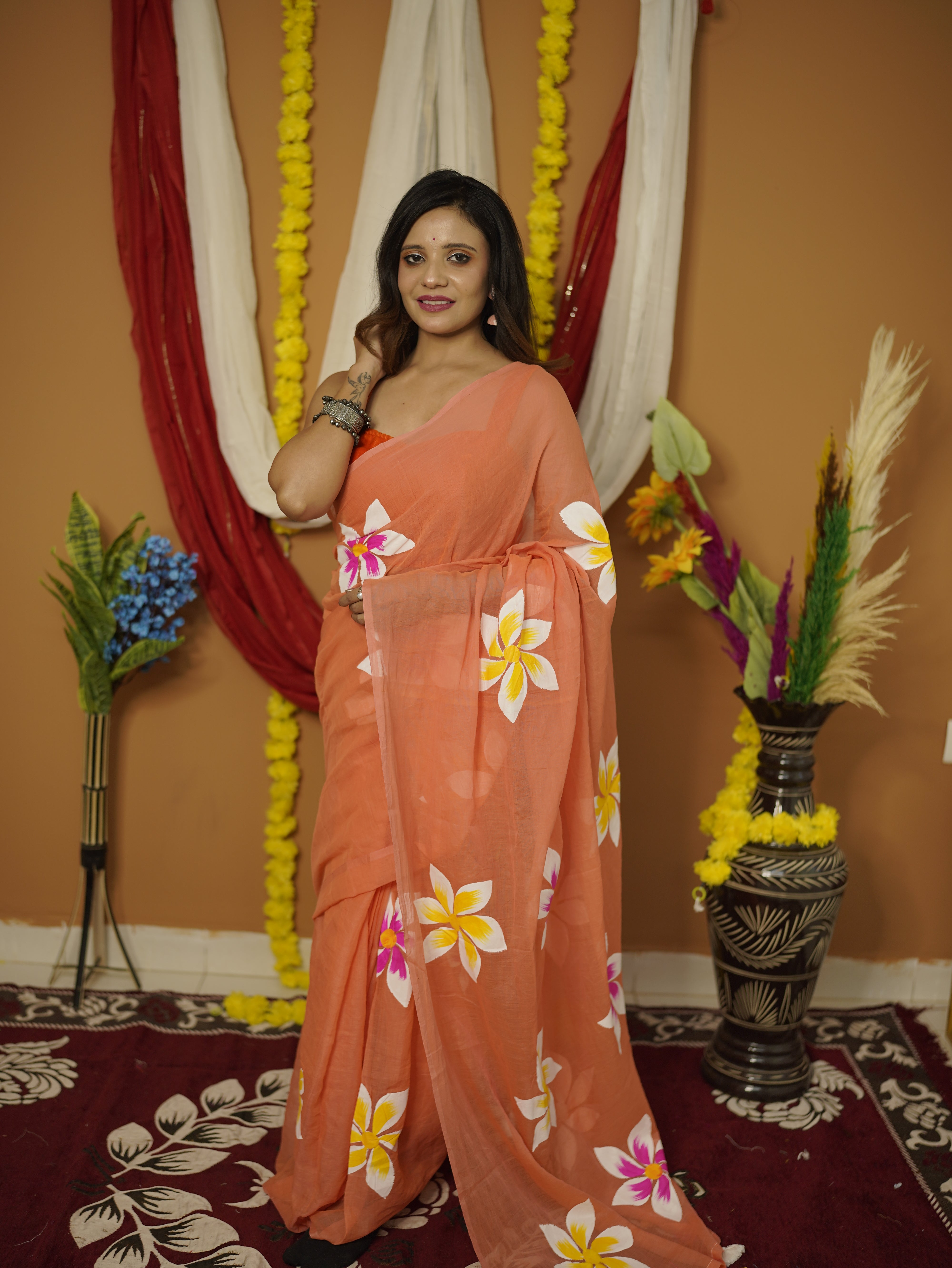 Kiran Pure Mul Cotton Saree