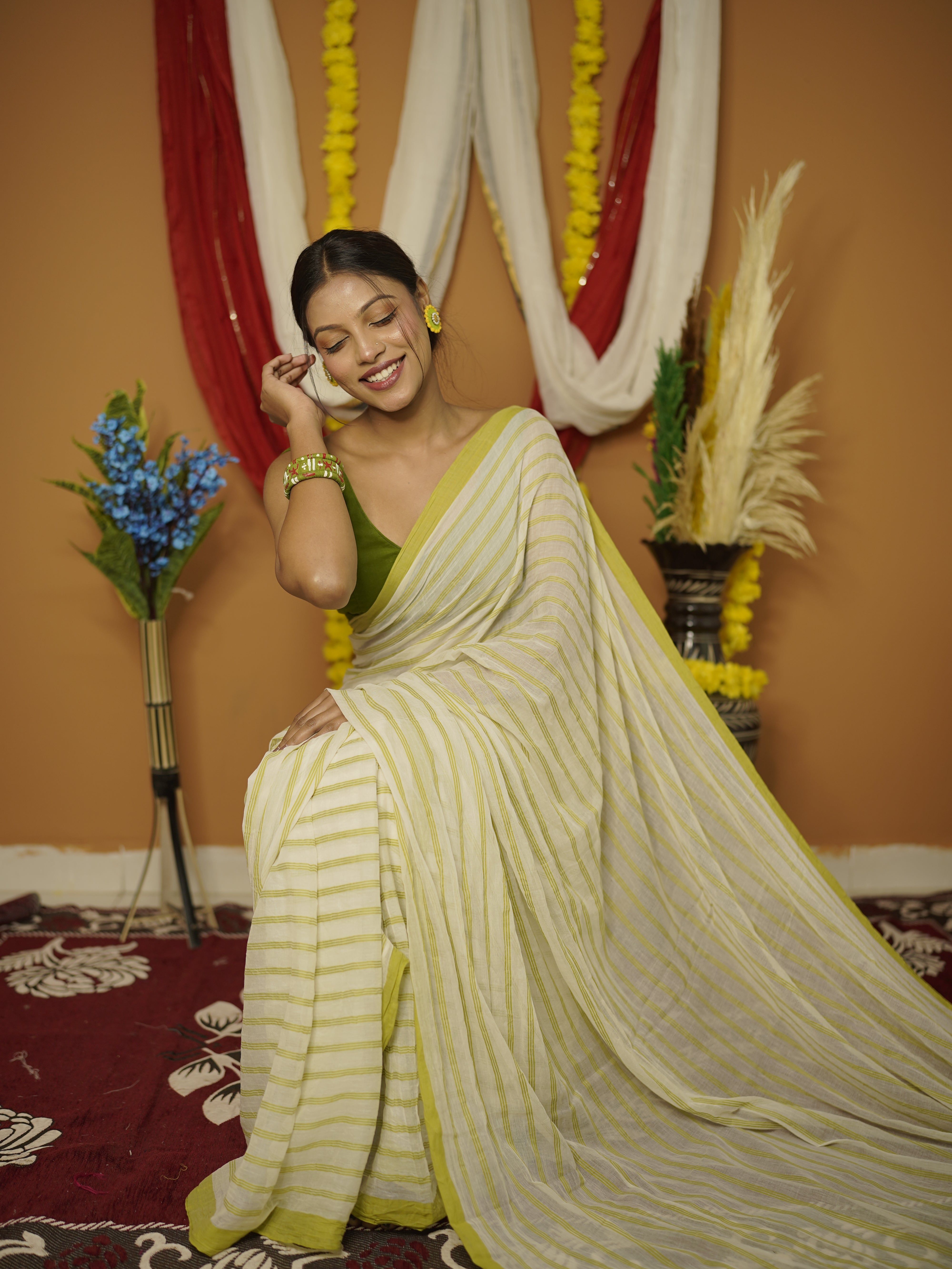 Abha Pure Mul Cotton Saree