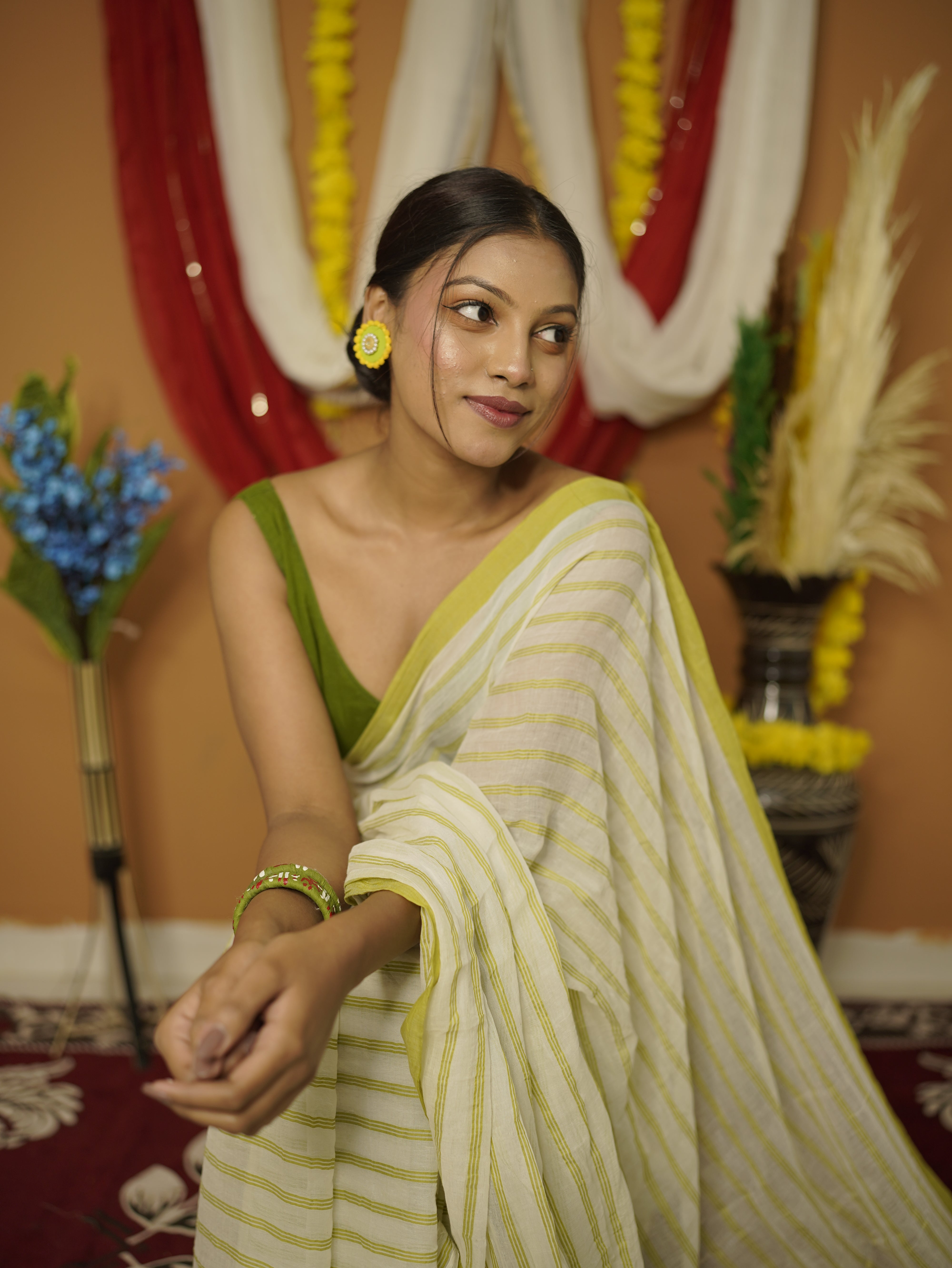Abha Pure Mul Cotton Saree
