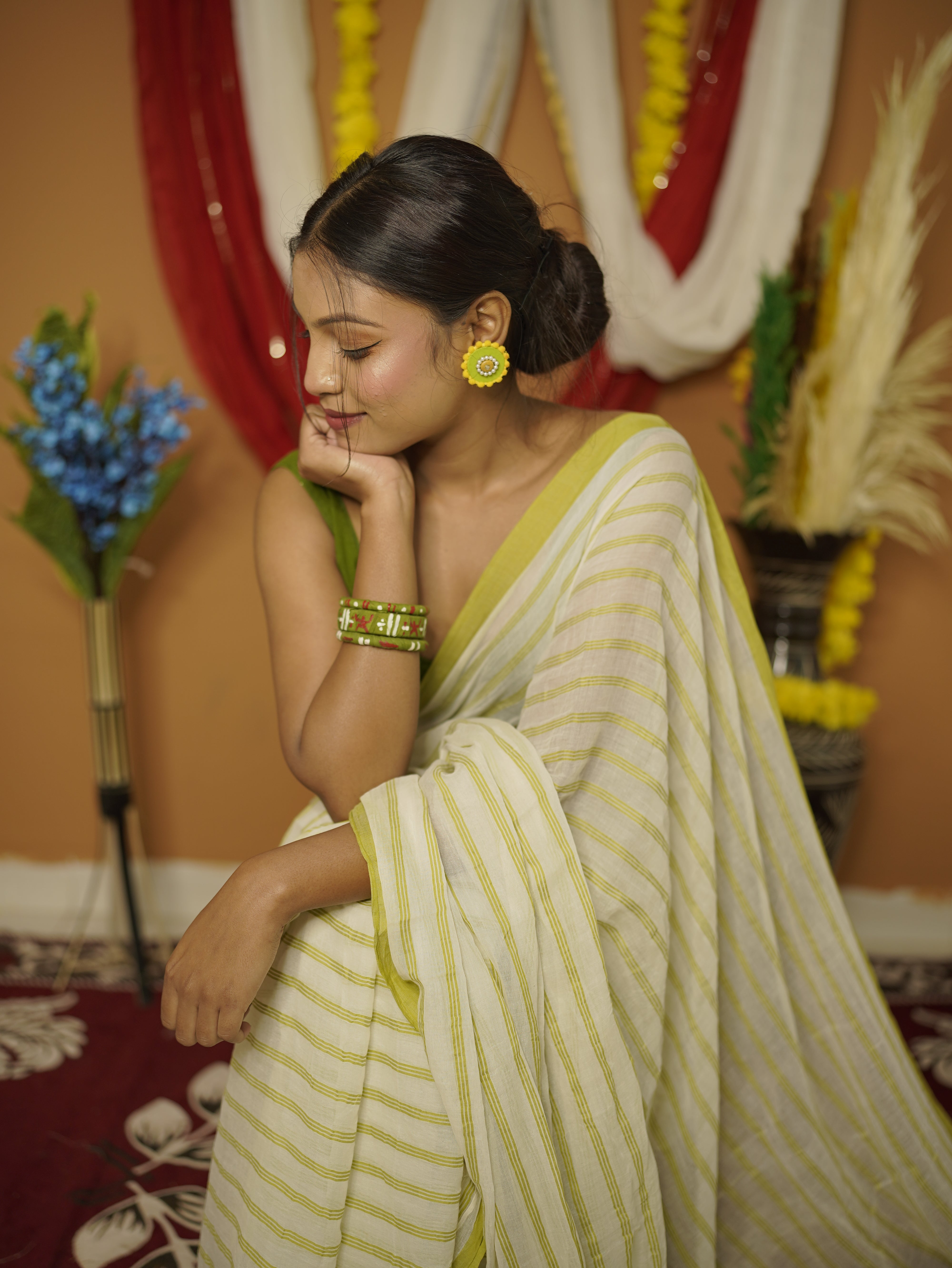 Abha Pure Mul Cotton Saree