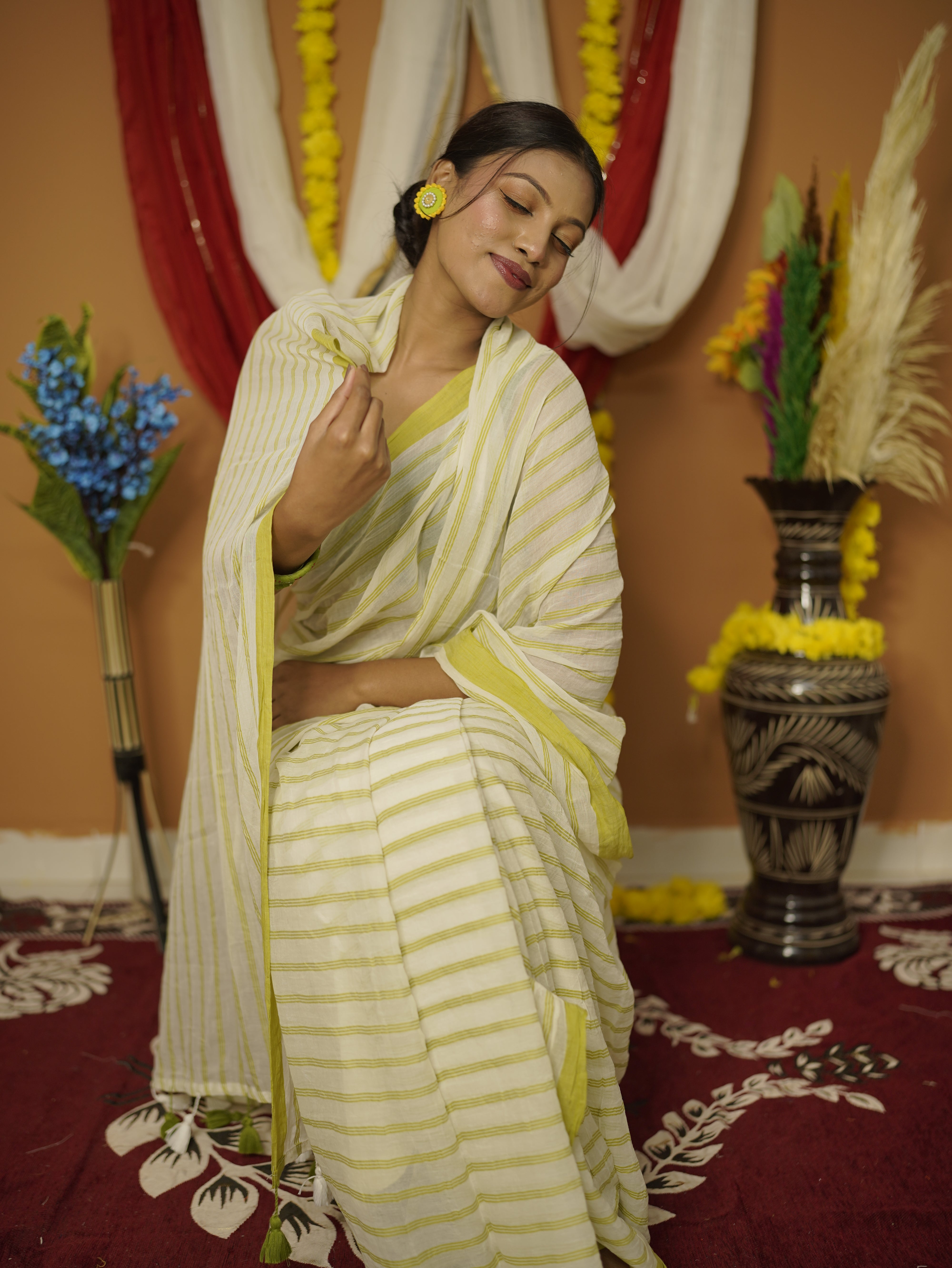Abha Pure Mul Cotton Saree