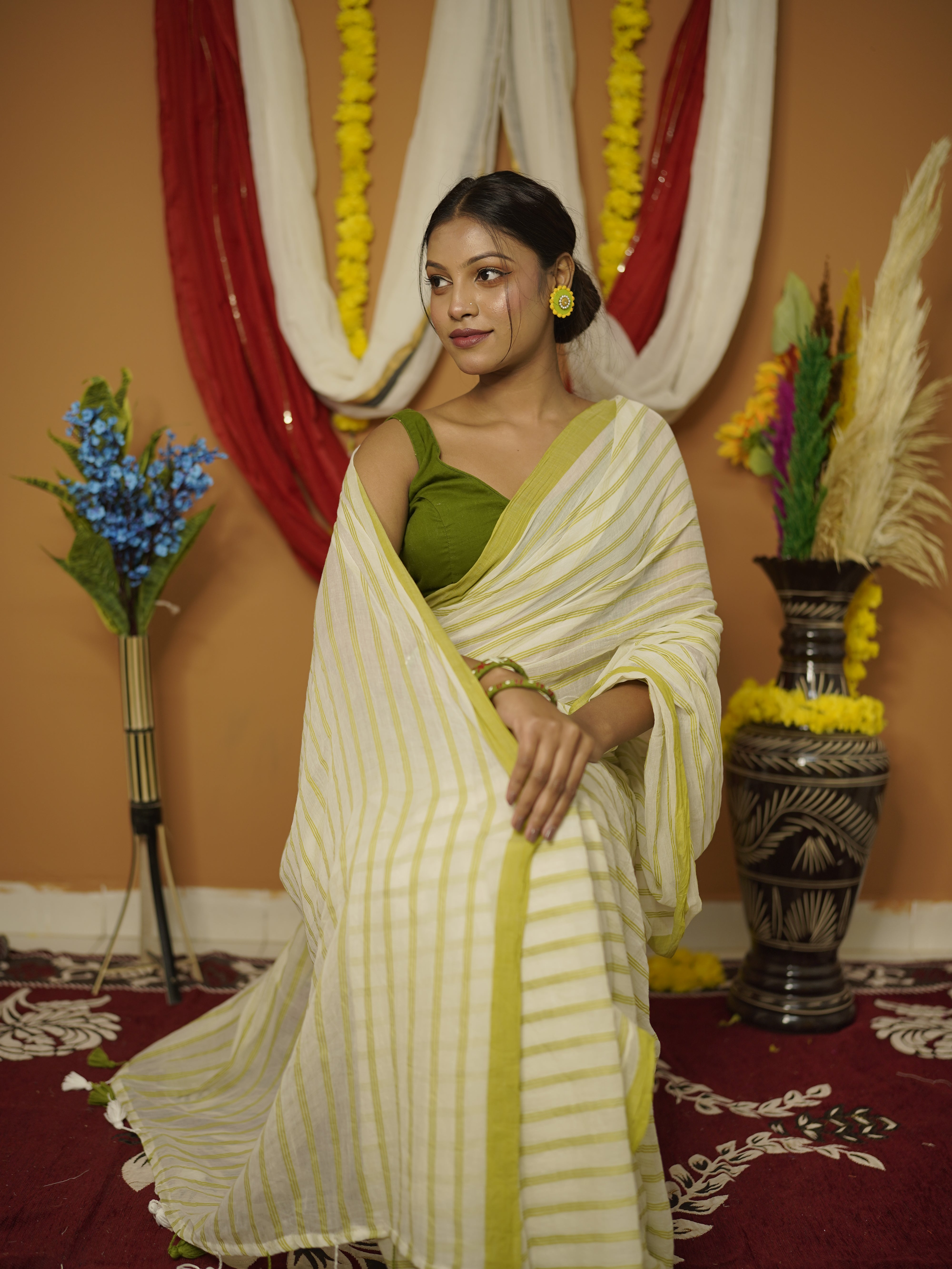 Abha Pure Mul Cotton Saree