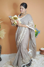 Sanjh Bati dhakai pure mull cotton saree