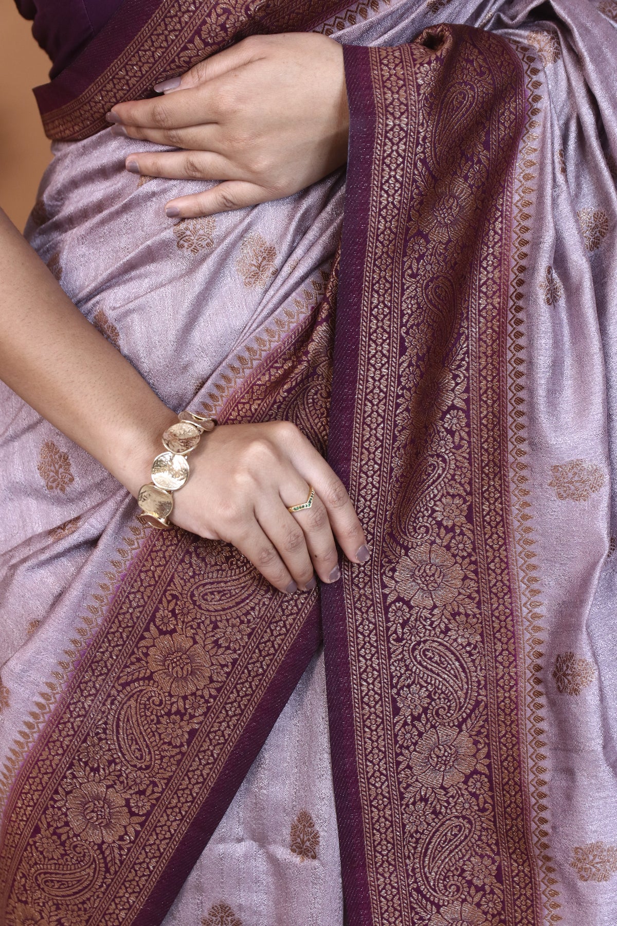 Purple Tassar Saree