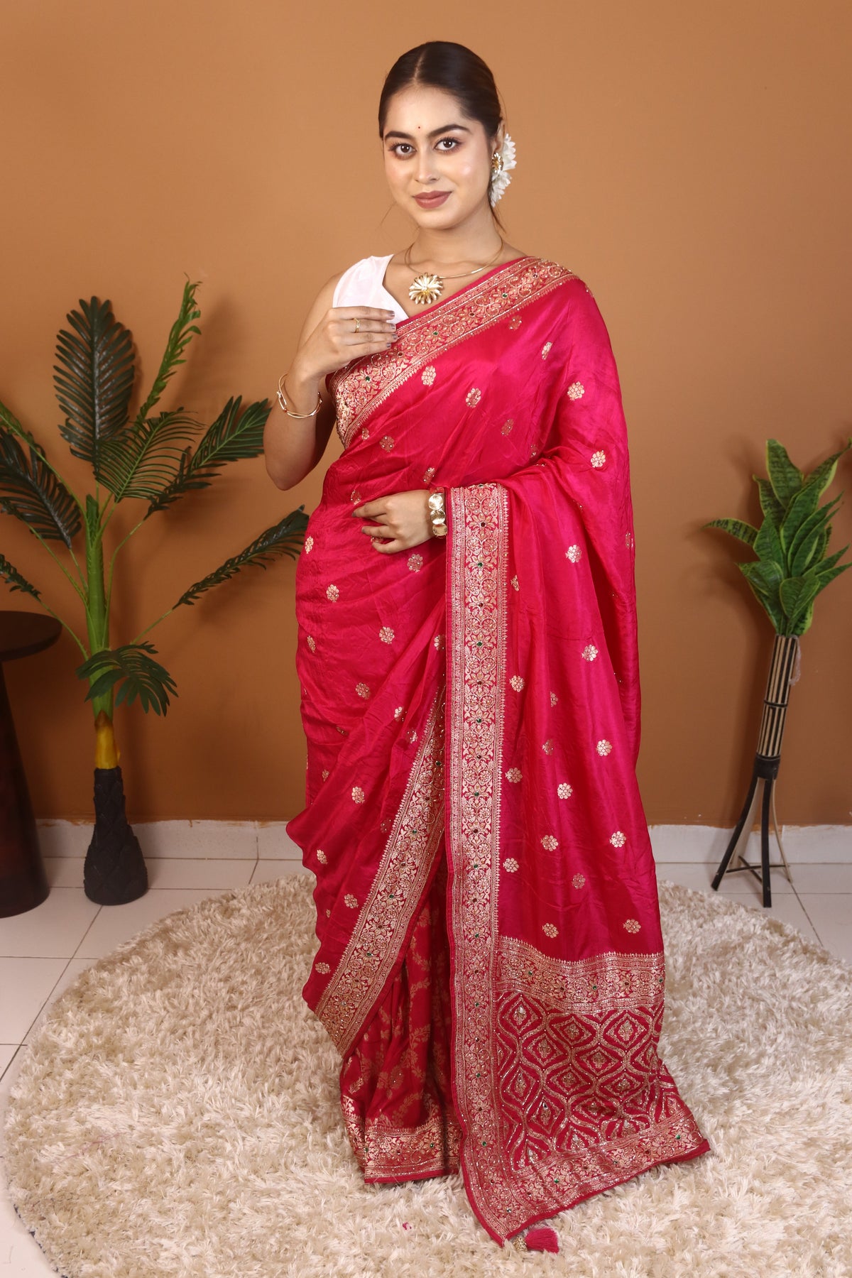 Pink Dola Silk Saree