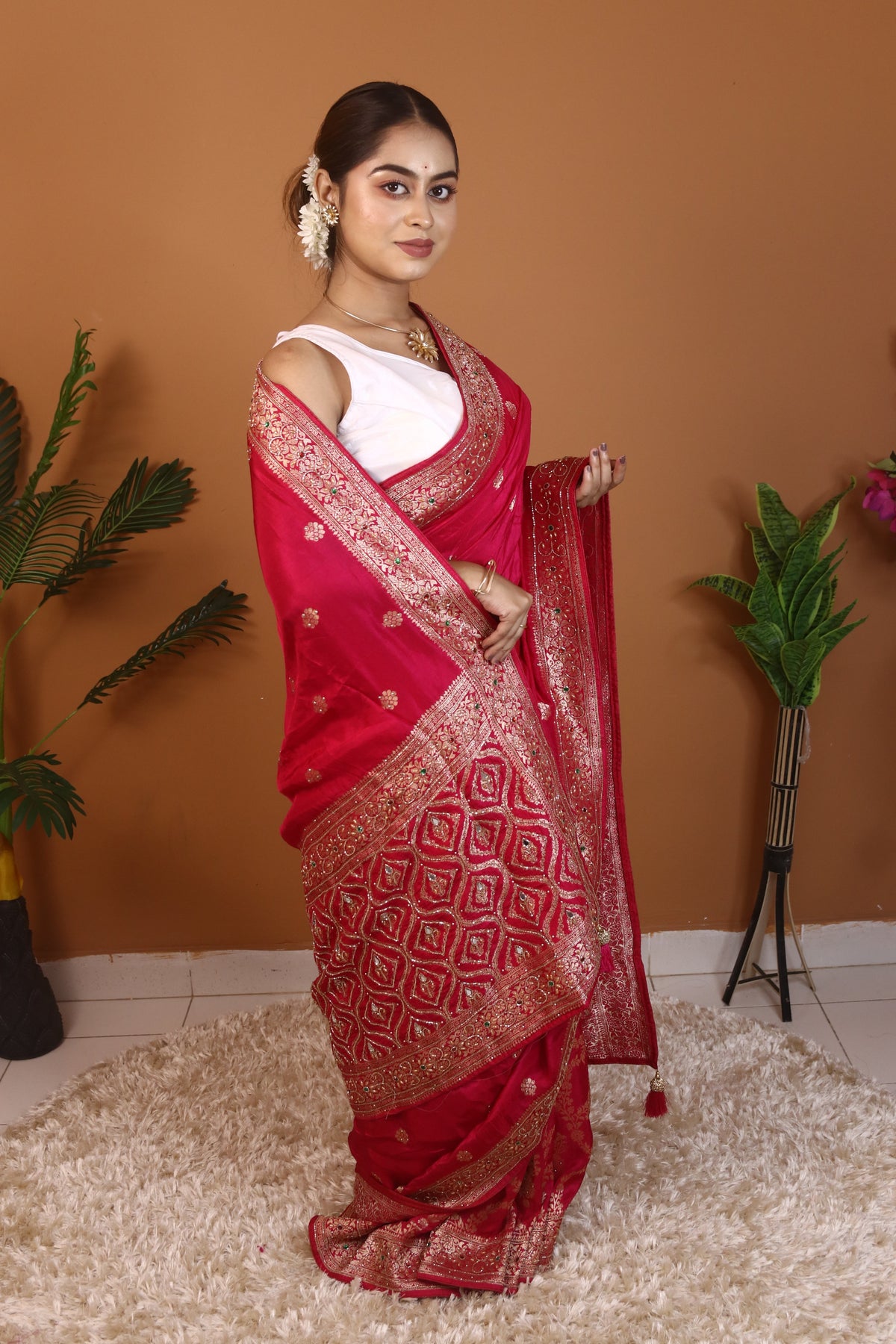 Pink Dola Silk Saree
