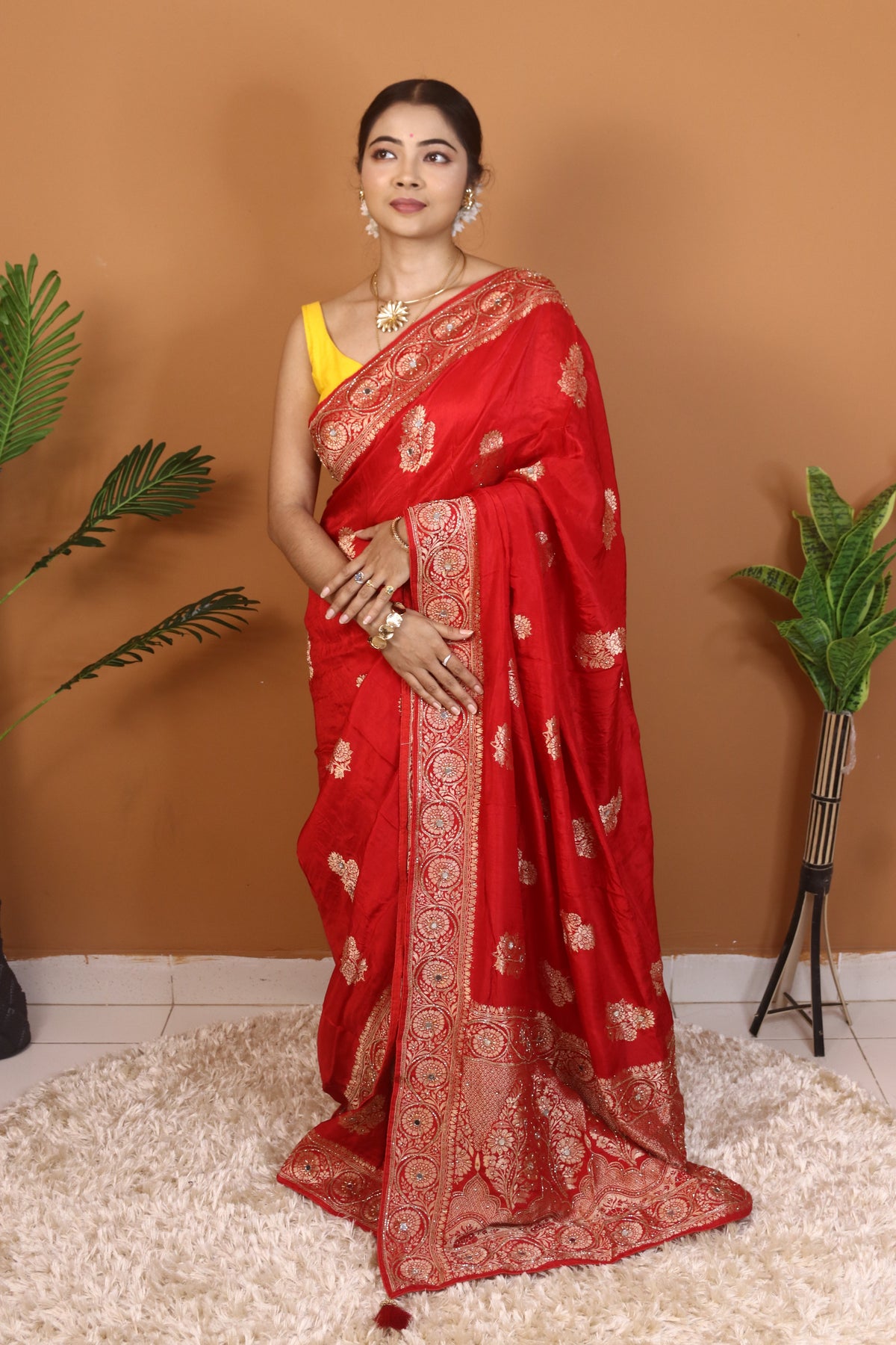 Red Dola Silk Saree