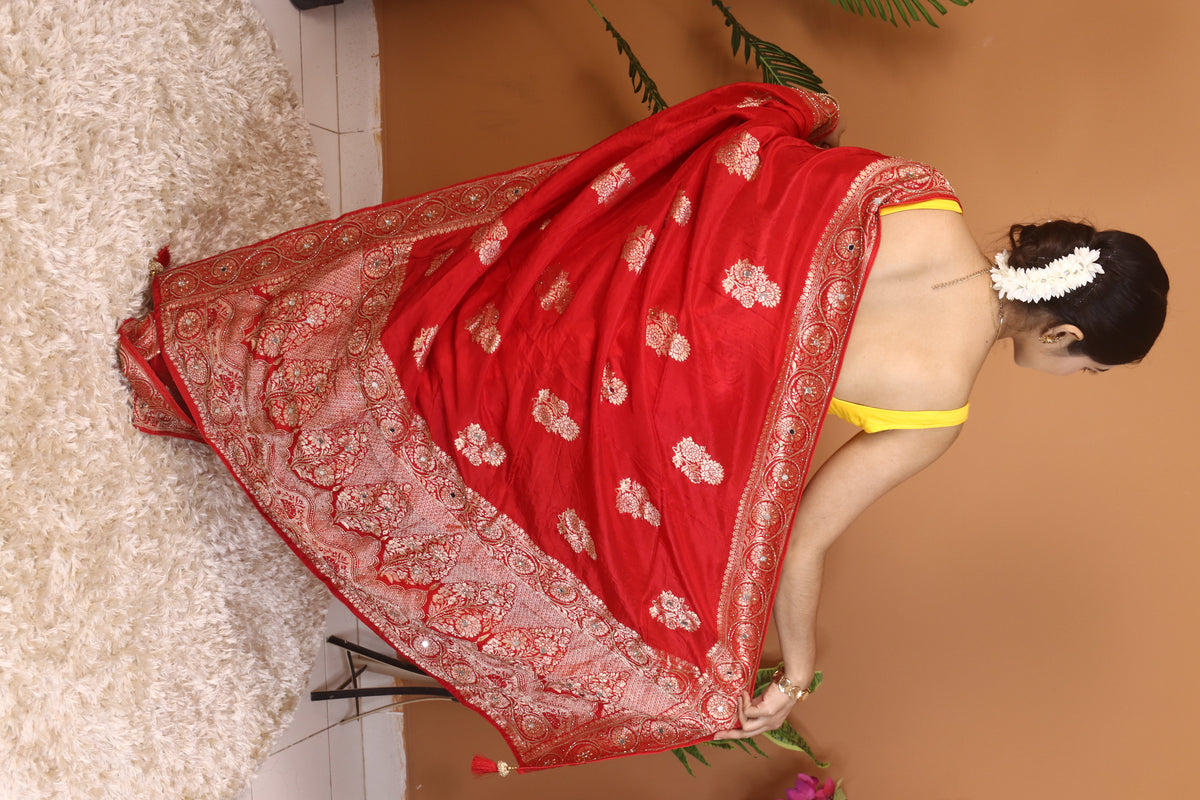 Red Dola Silk Saree