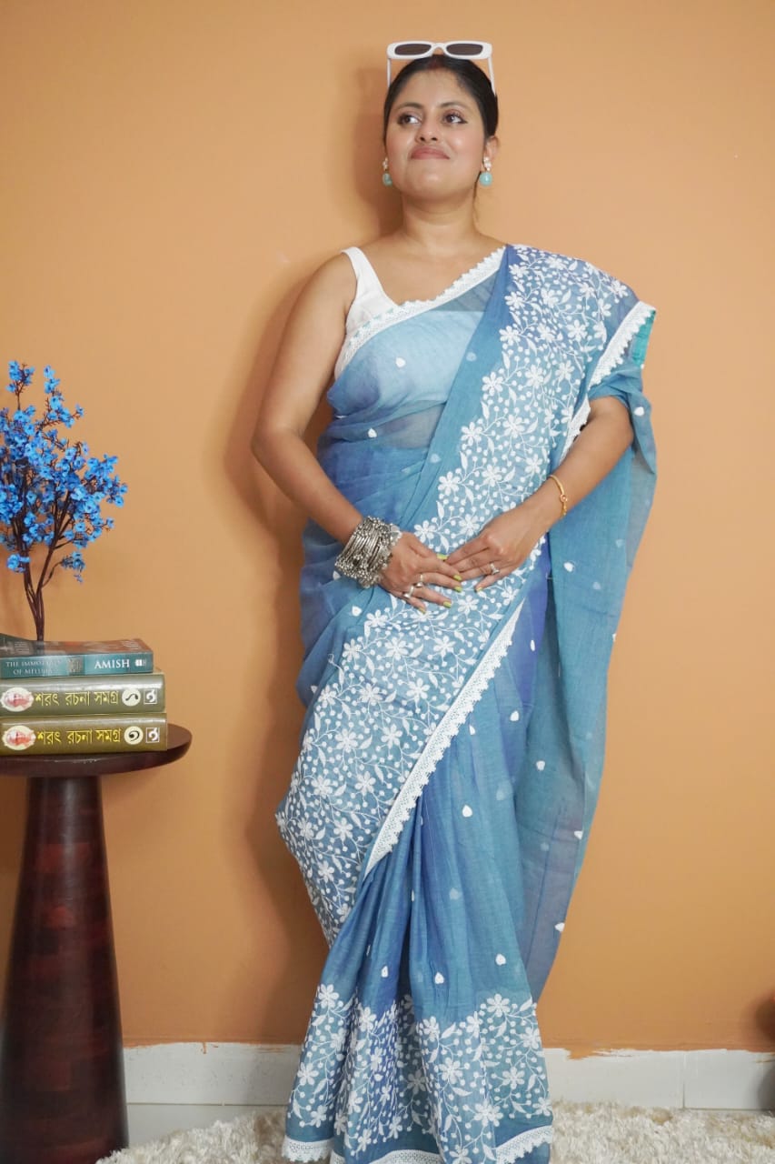 Paharia dhakai pure mull cotton saree