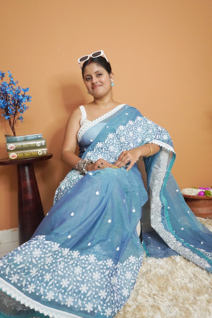 Paharia dhakai pure mull cotton saree