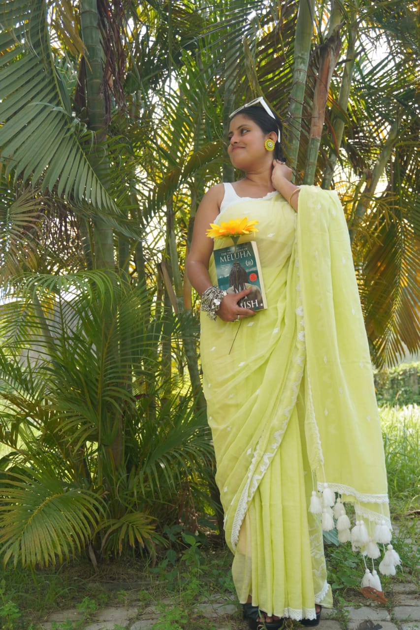 Sunshine dhakai pure mull cotton saree