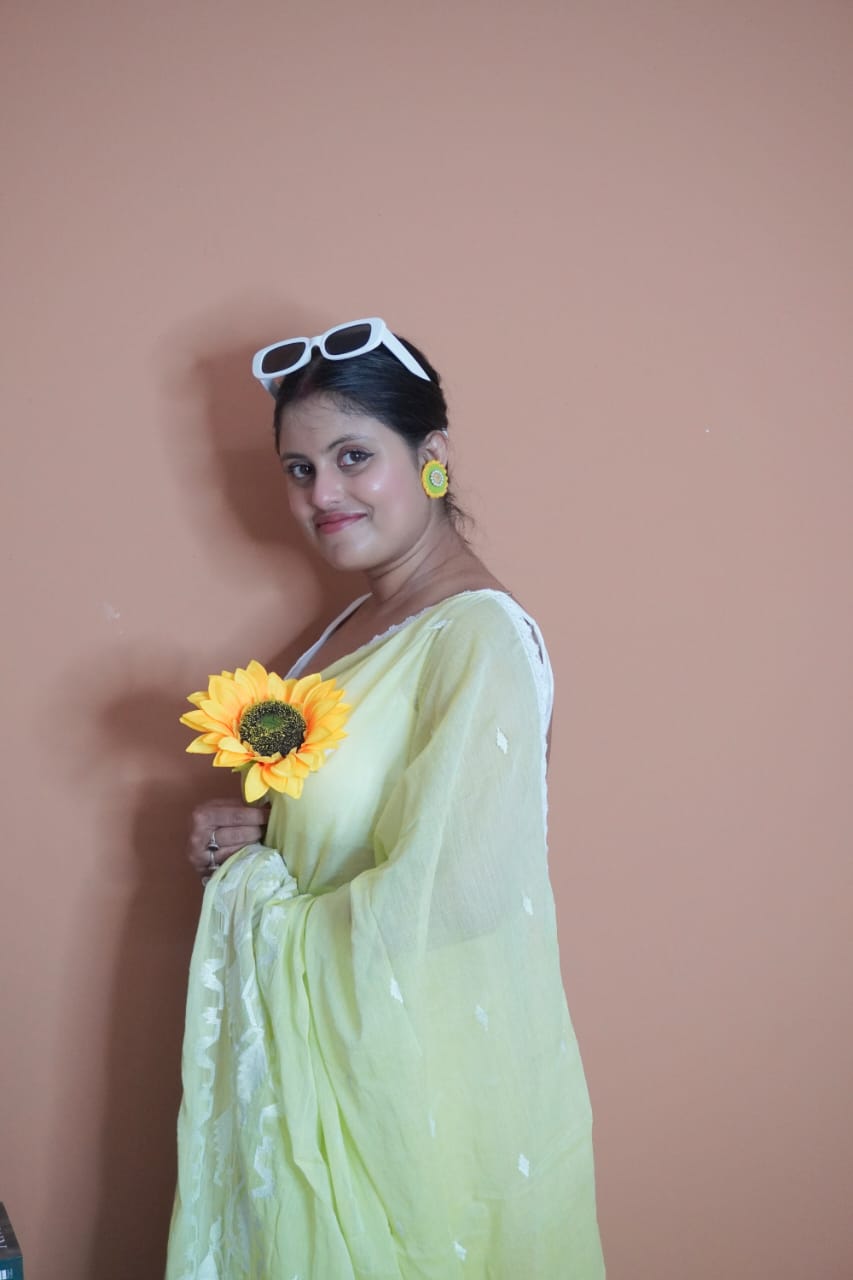 Sunshine dhakai pure mull cotton saree