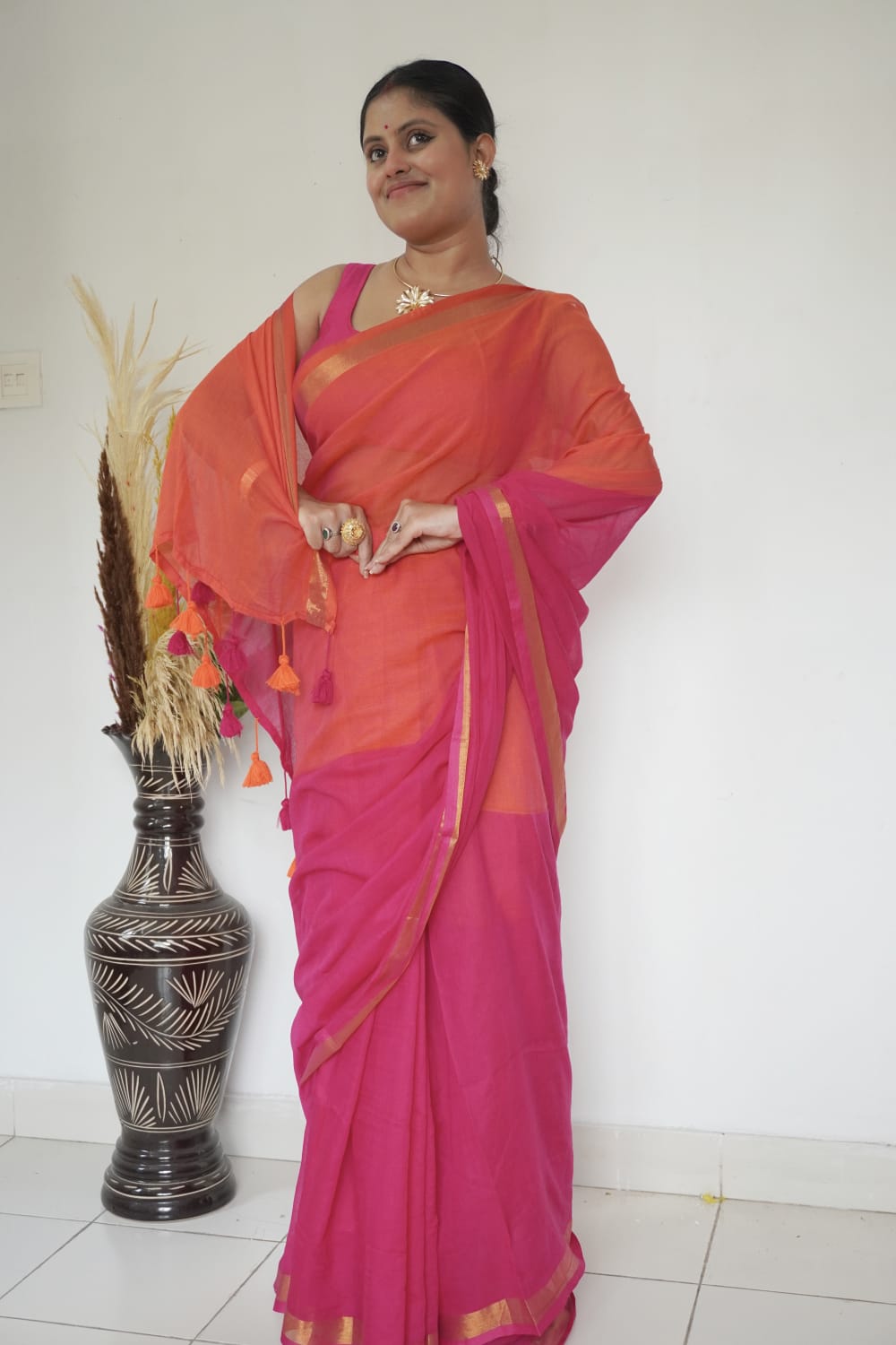 Devi pure mull cotton  Saree