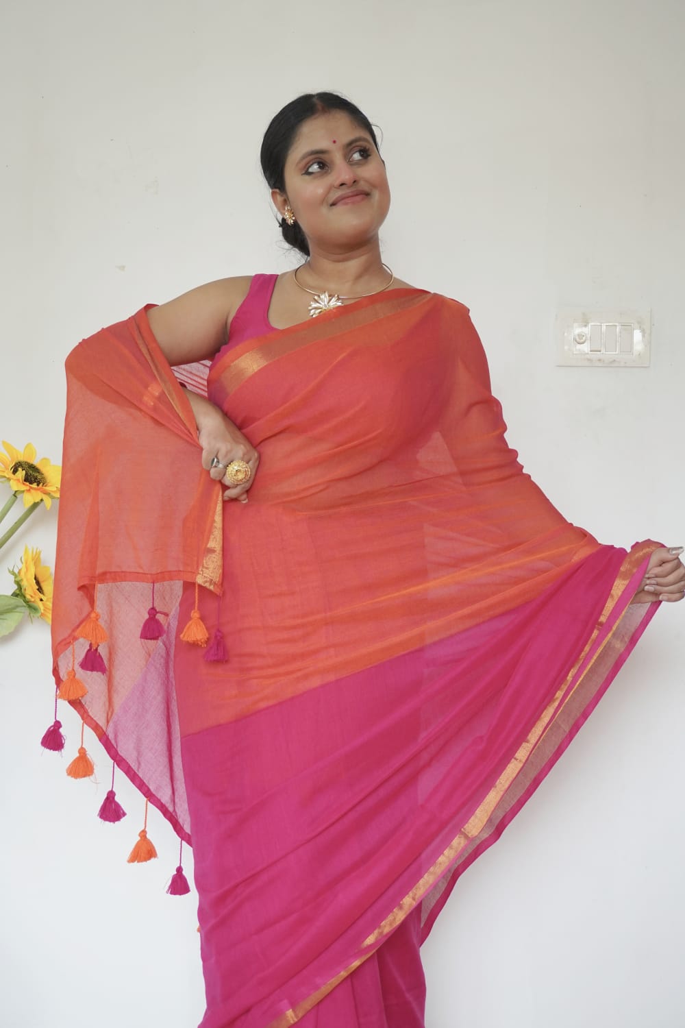 Devi pure mull cotton  Saree